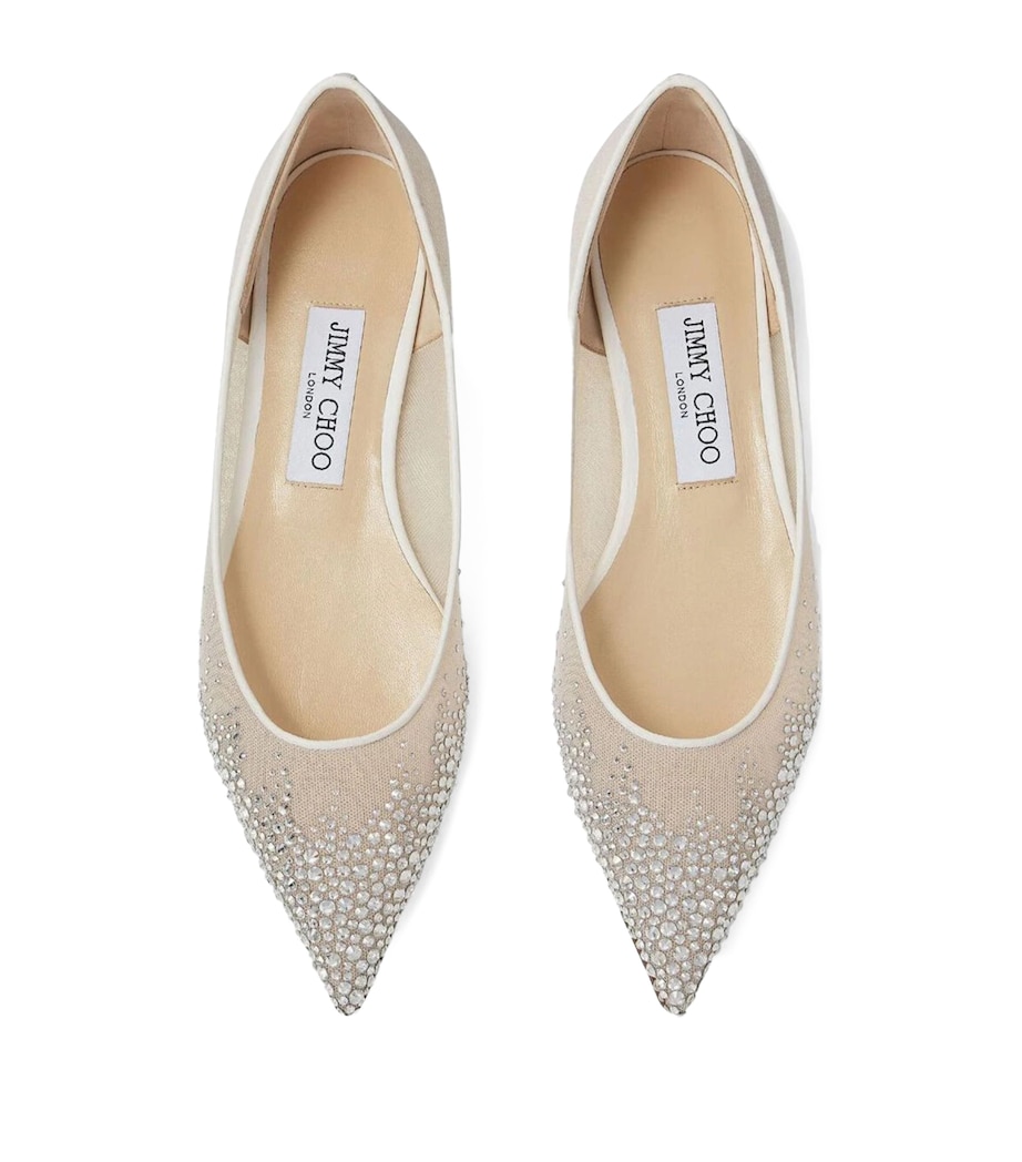 Love Rhinestone Flats WHITE/CRYSTAL Image 2