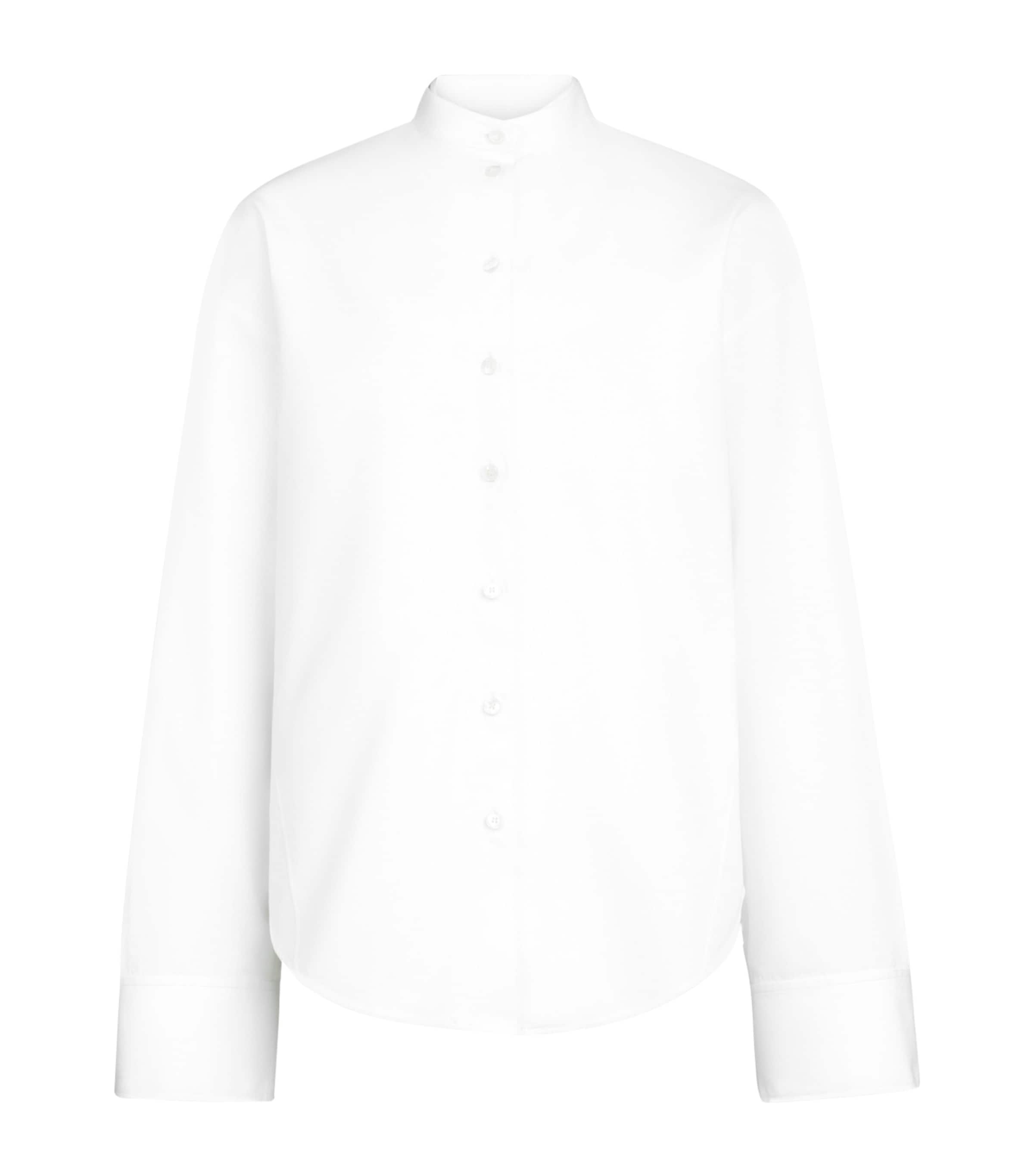 Alaïa Womens Cotton Poplin Layered Shirt Blanc Image 2