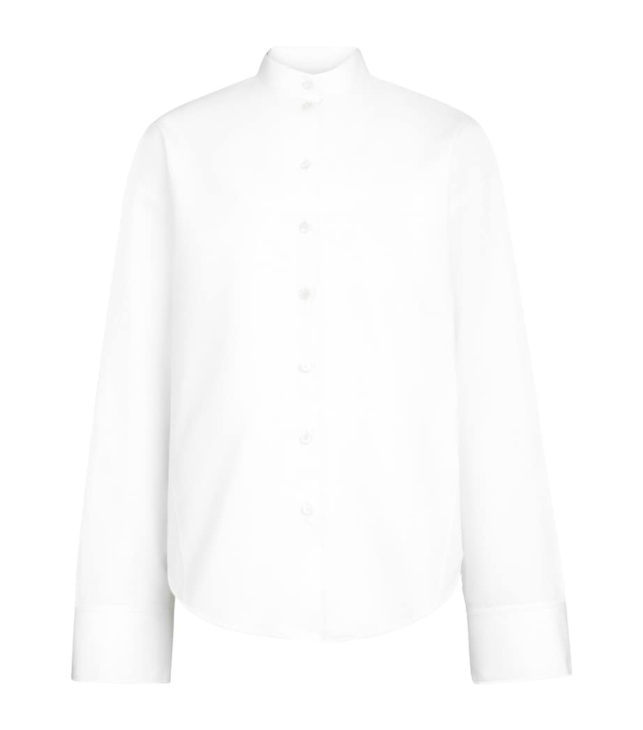 Alaïa Womens Cotton Poplin Layered Shirt Blanc Image 2