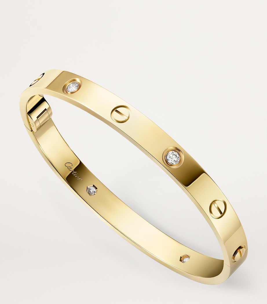 LOVE Classic Yellow Gold 4-Diamond Bracelet - Single-Screw Closure YELLOW GOLD Image 6