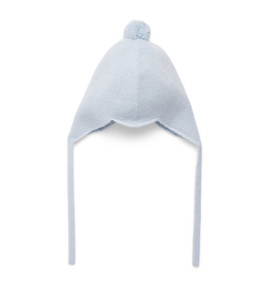 Rosie Sugden Cashmere Pom-Pom Bonnet (0-24 Months) Spa Blue Image 1
