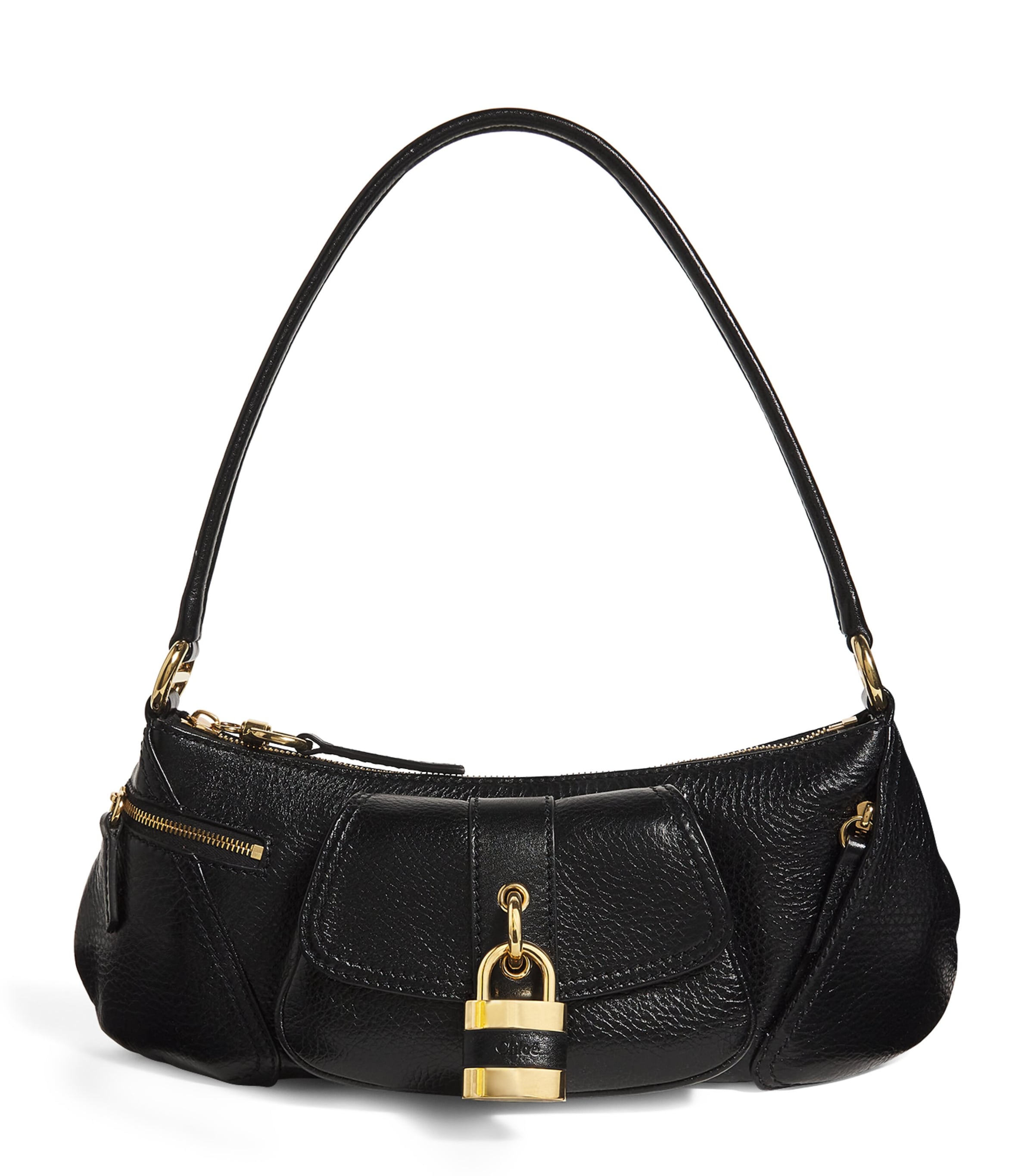 Shop Chloé Leather 99 Shoulder Bag In Black