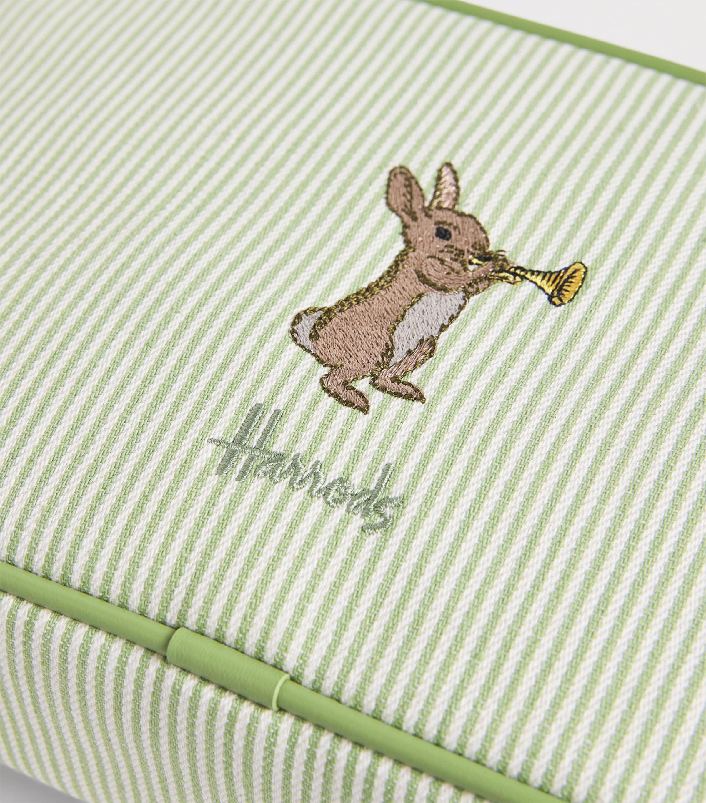 Stripe Embroidered Nursery Pouch PALE GREEN Image 4