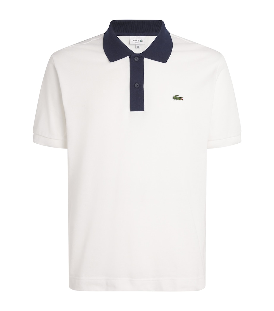 Cotton Contrasting-Trim Polo Shirt WHITE Image 1