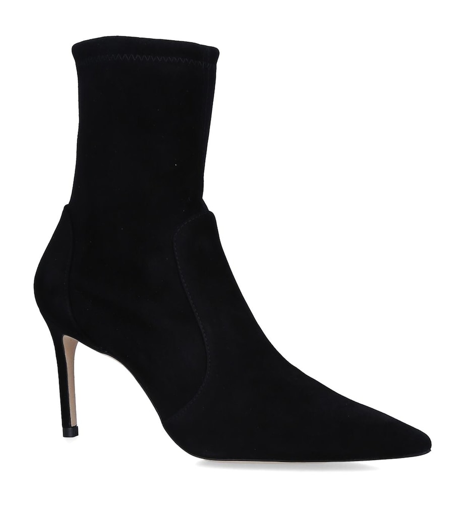 Suede Stretch Ankle Boots 85 BLACK Image 1