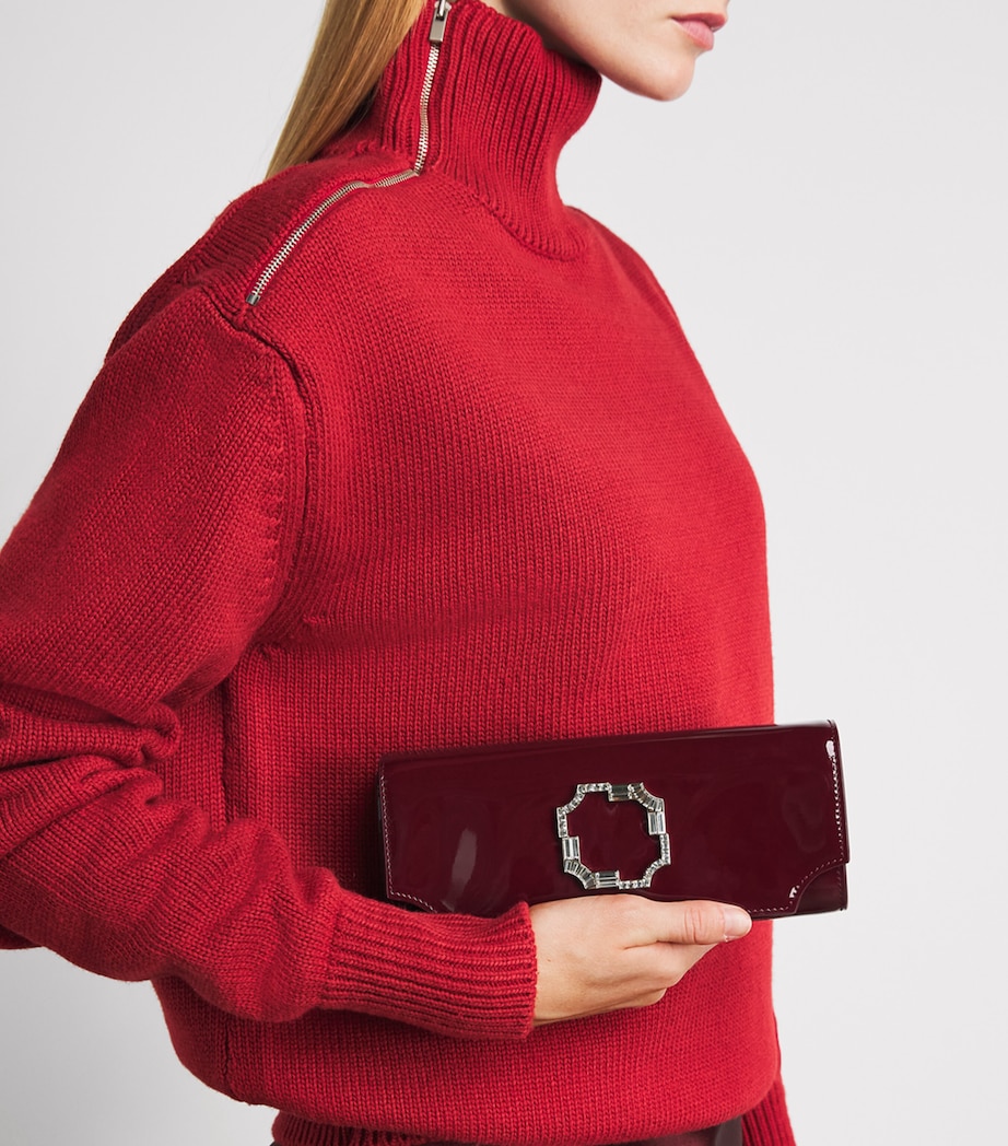 Malone Souliers Patent Leather Vivien Clutch Bag Rosewood Image 4