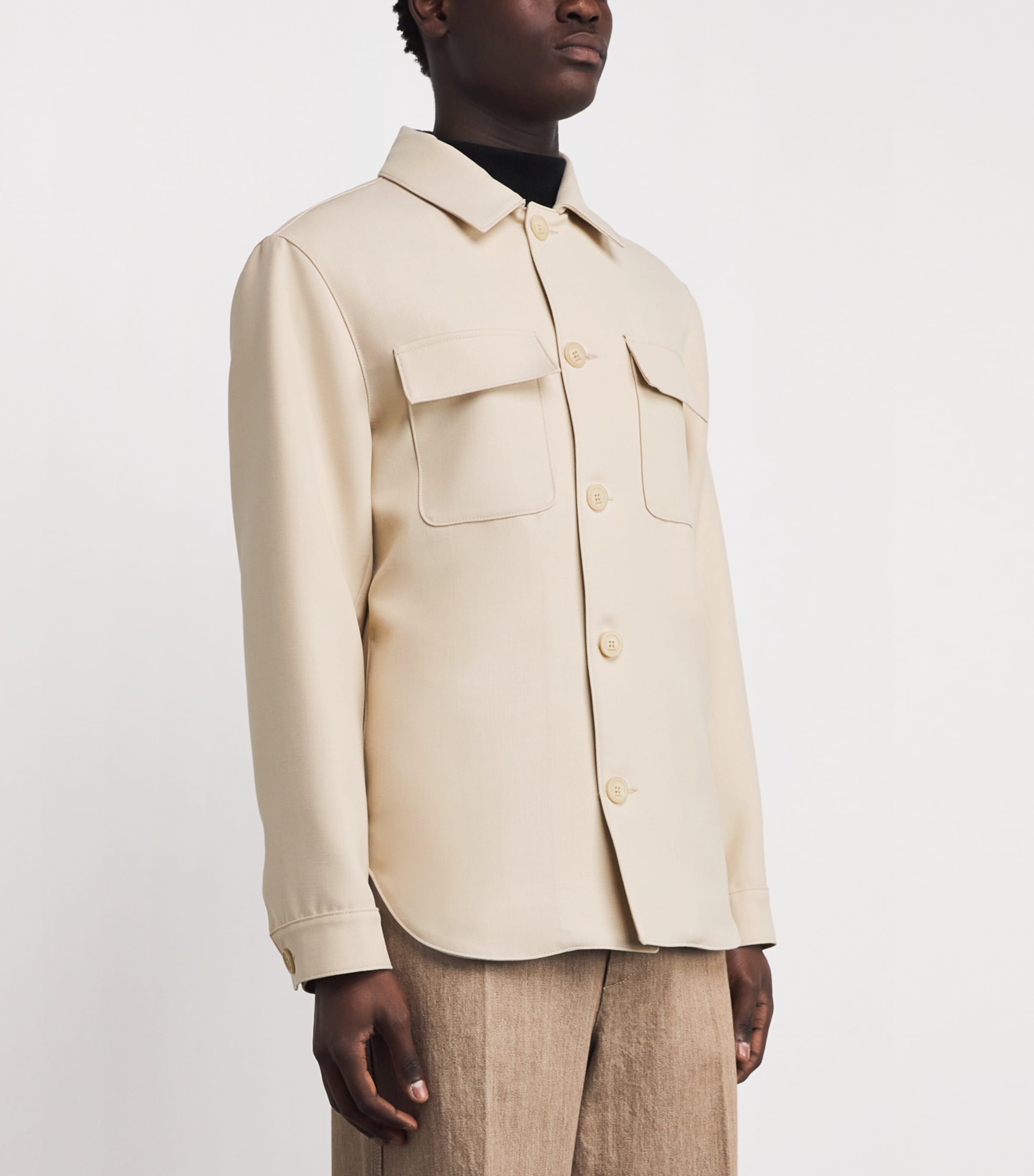 Pocket-Detail Overshirt BEIGE Image 3