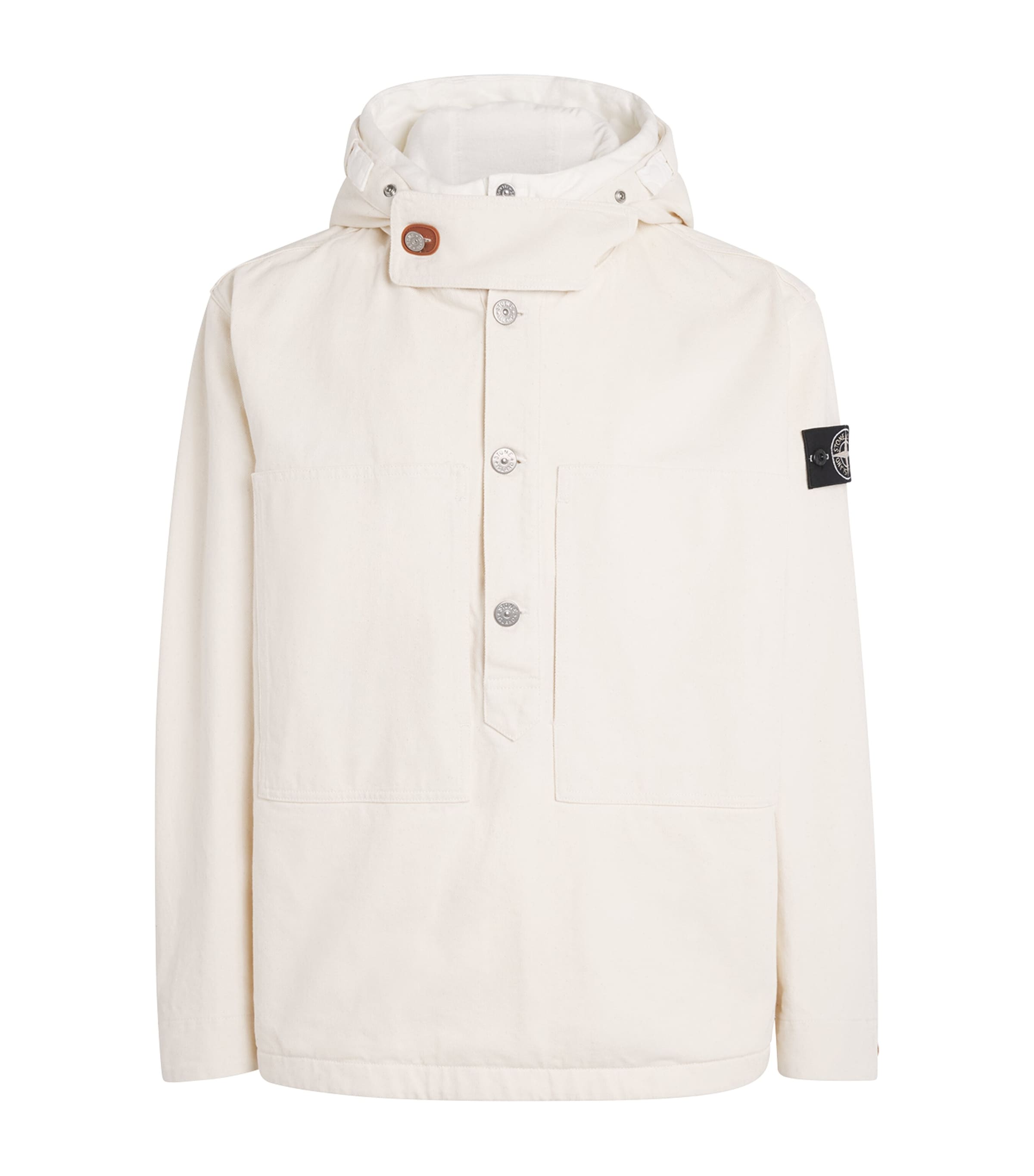 Stone Island Ivory Cotton Anorak In Neutral