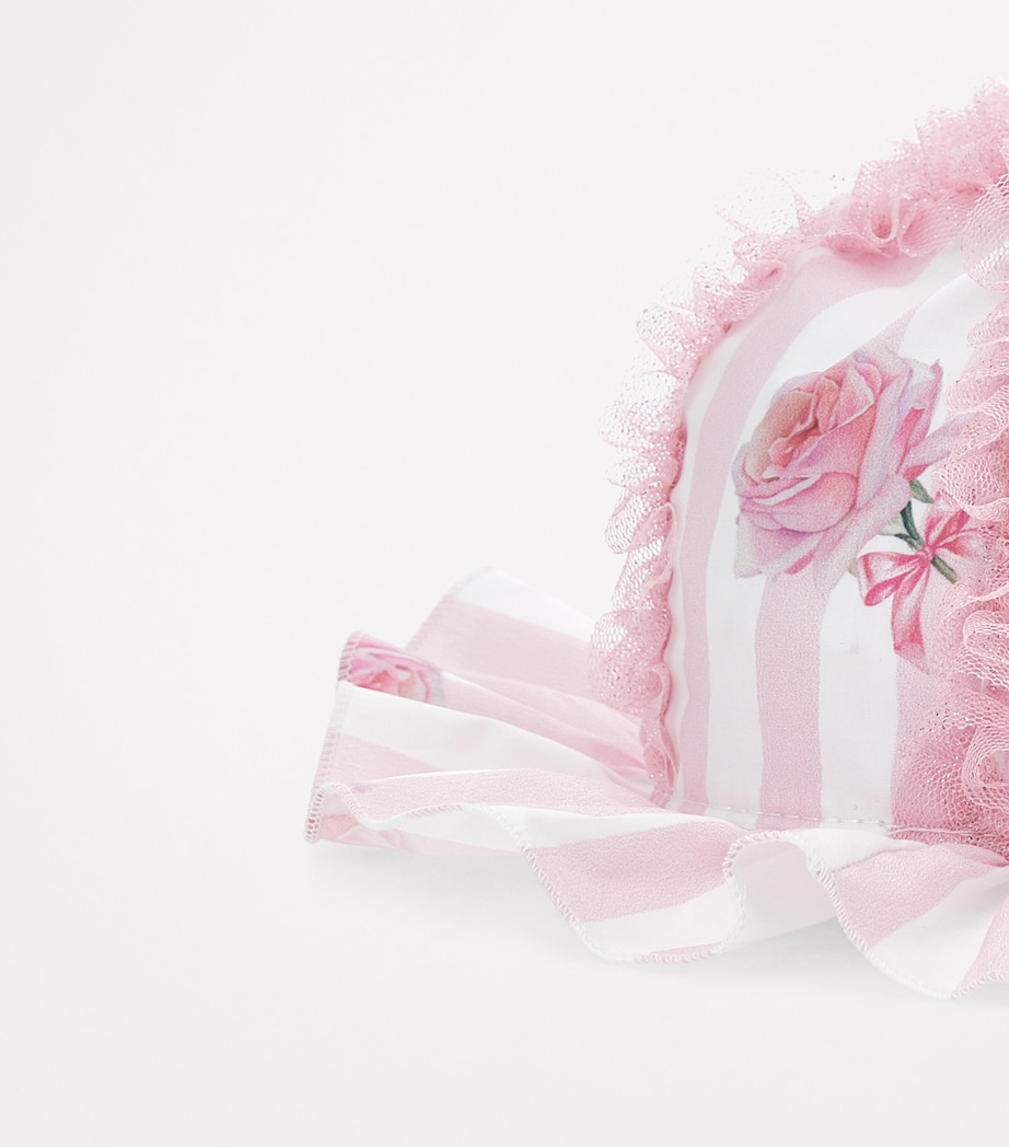 Cotton Poplin Rose Print Hat BIANCO+ROSAFAIRYTALE Image 4