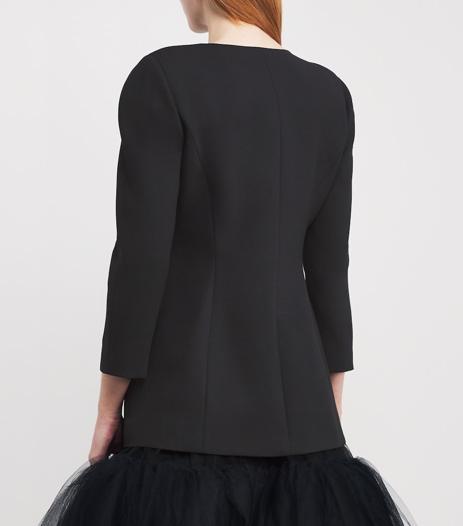 Wool-Blend Embellished Jacket 002 BLACK MULTI Image 4