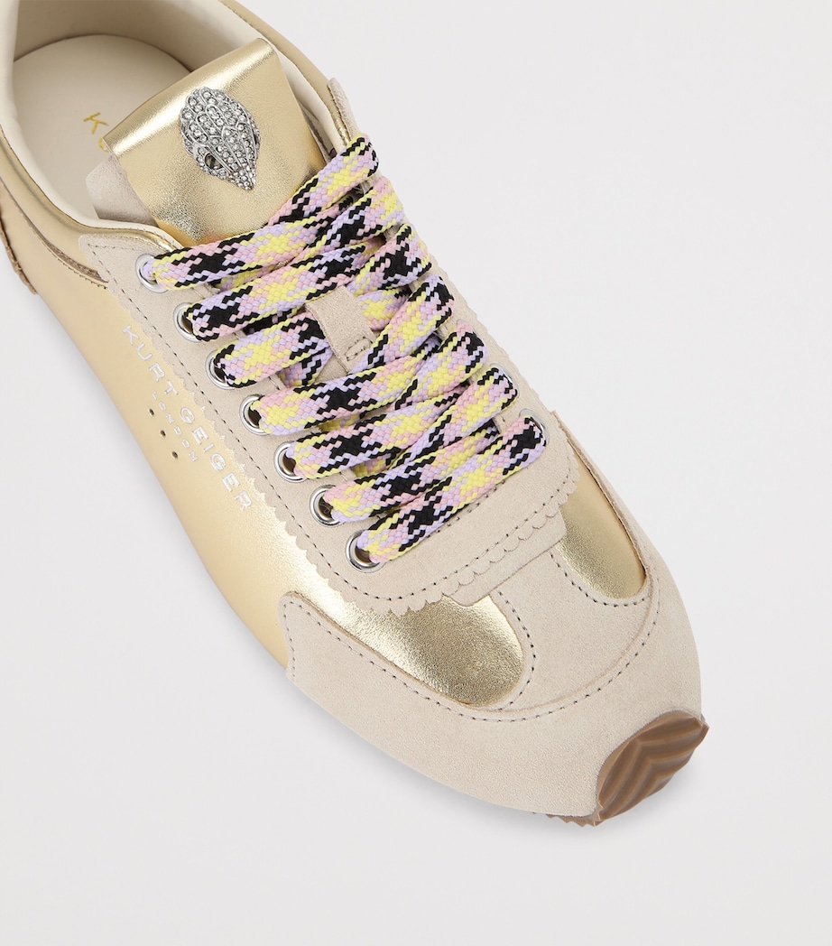 Metallic Leather Islington Low-Top Sneakers GOLD COMB Image 3