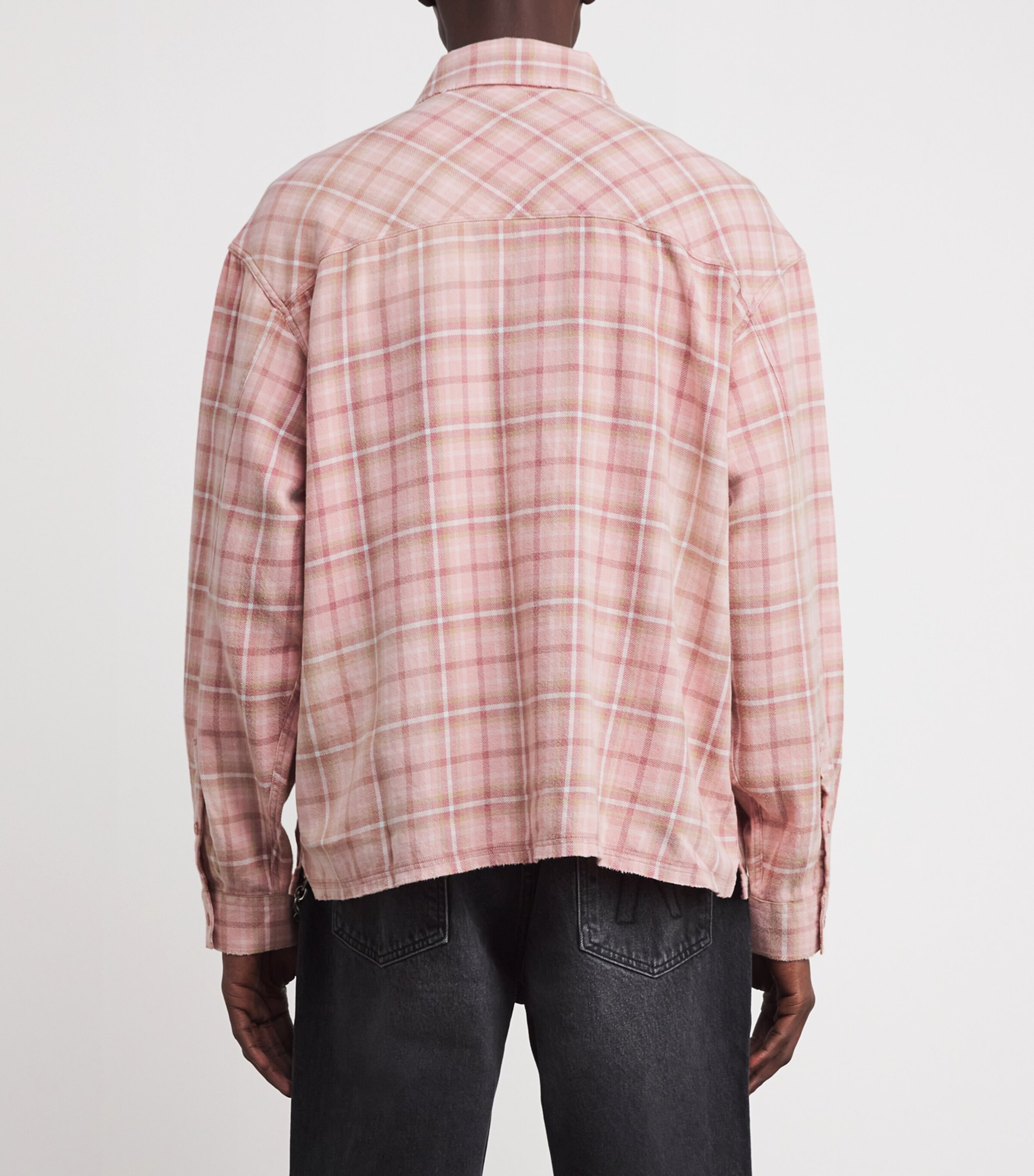 Represent Pink Cotton Check Flannel Shirt | Harrods UK