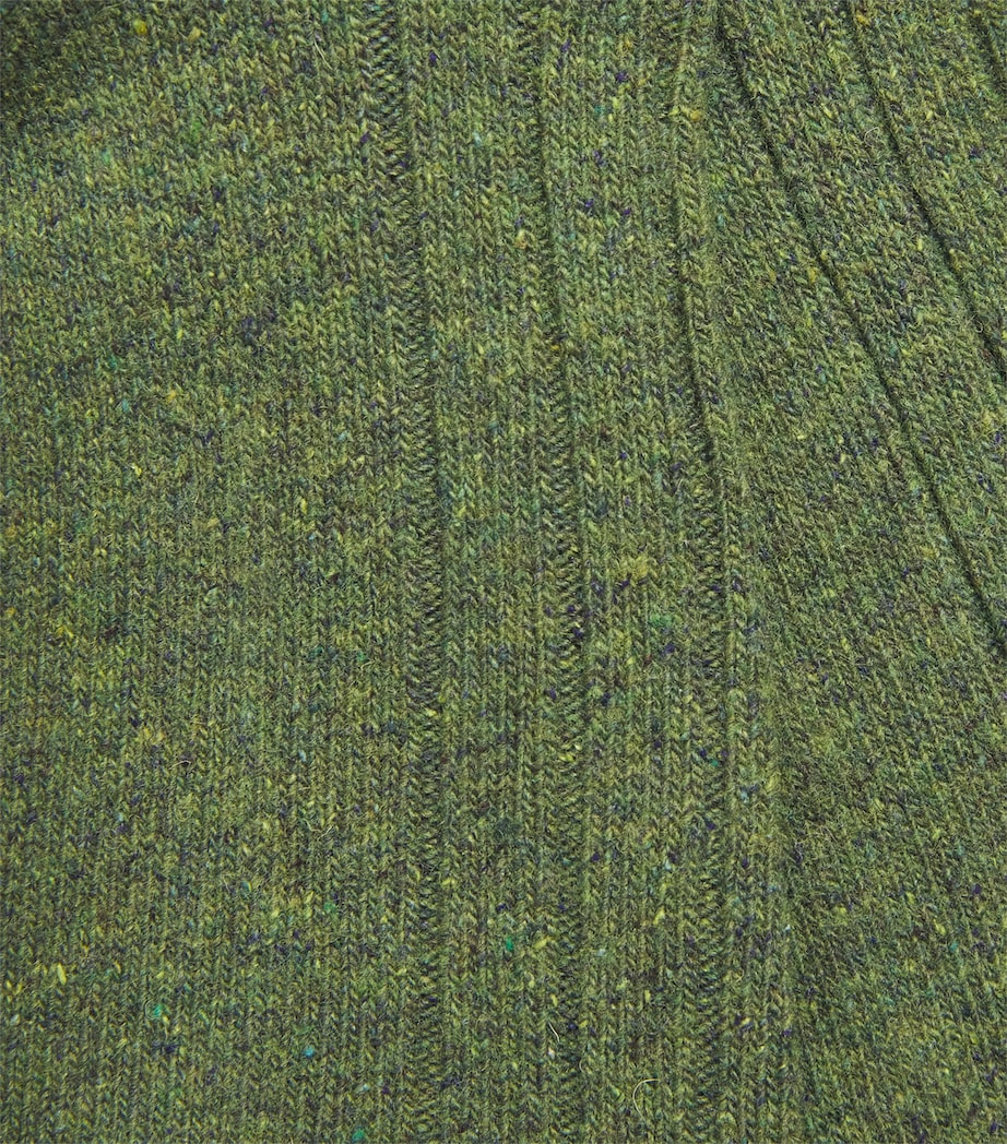 Doré Doré Mens Stripe-Cuff Ribbed Socks Campagne Image 2