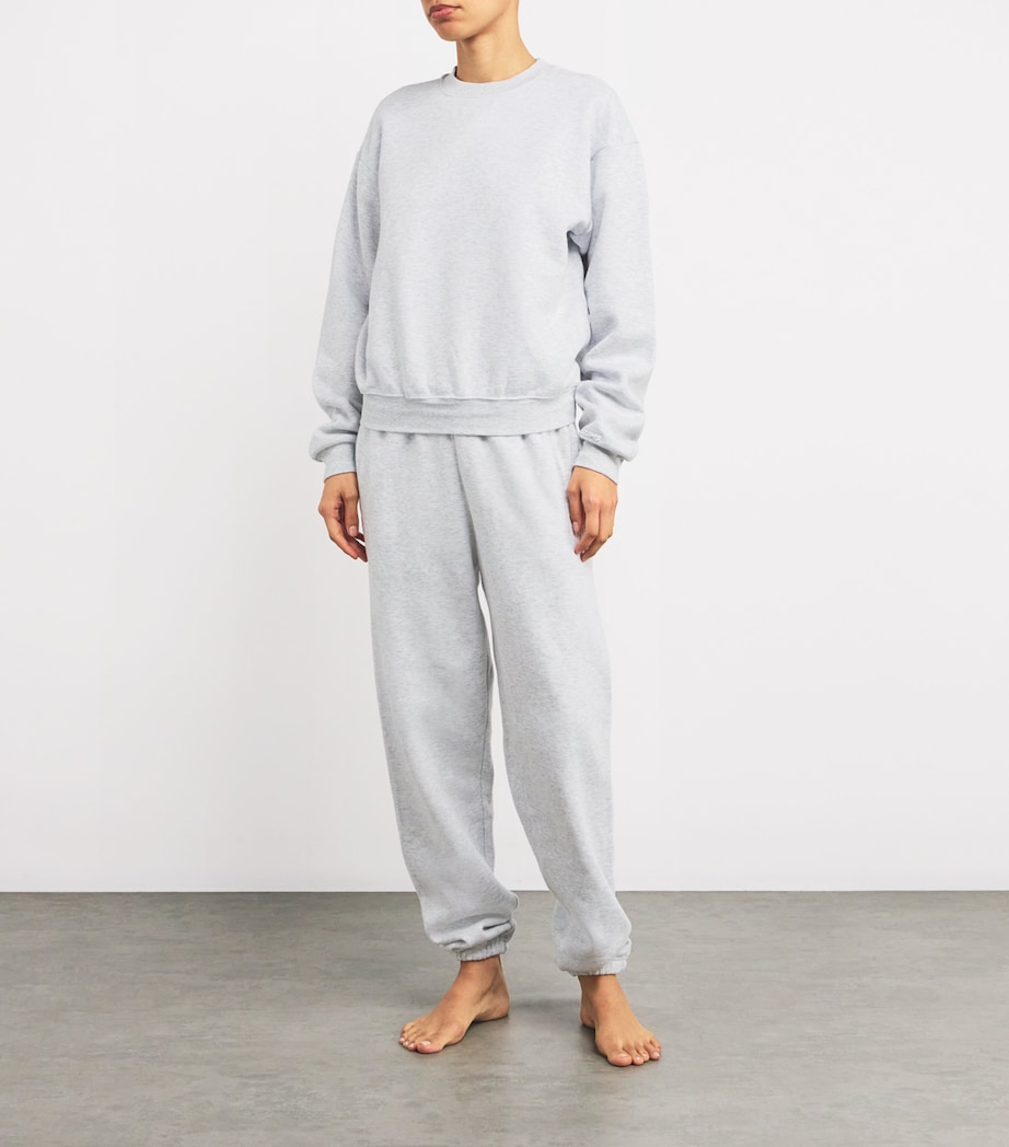 Cotton-Blend Fleece Sweatpants LIGHT HEATHER GREY Image 2