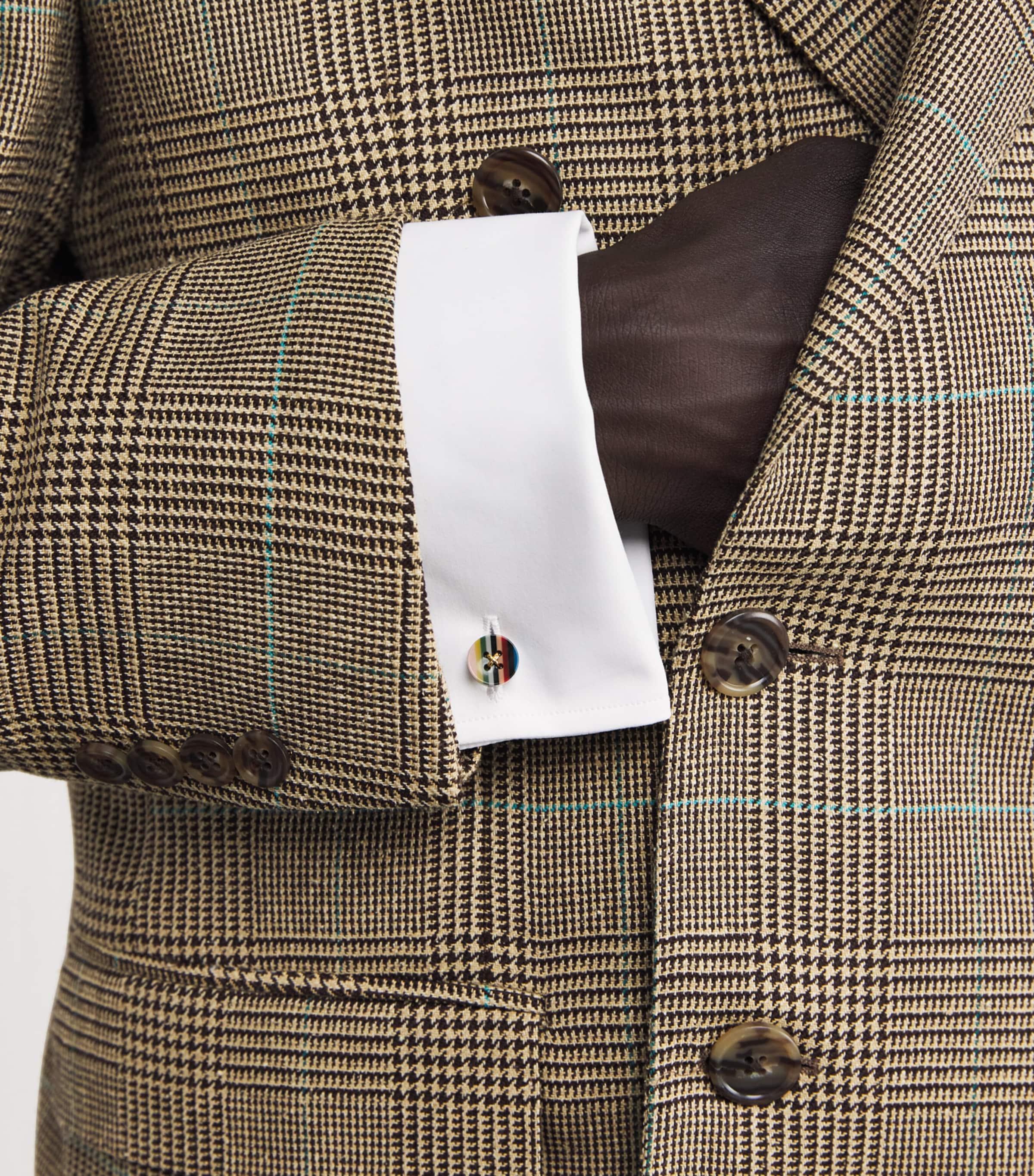 Signature Stripe Button Cufflinks 92_MULTI COLOURED Image 5