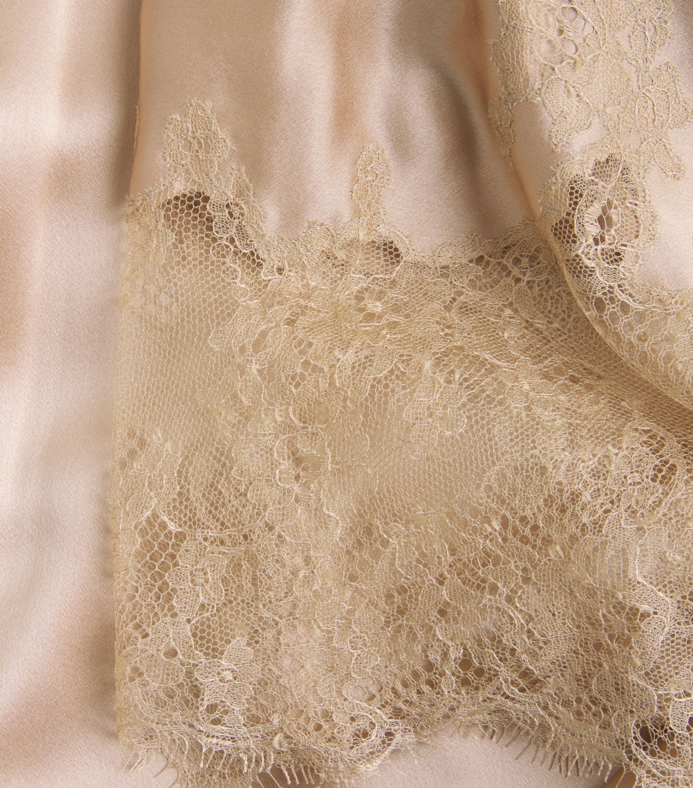Carine Gilson Womens Silk Lace-Trim Louise Kimono Moka / Moka Image 5