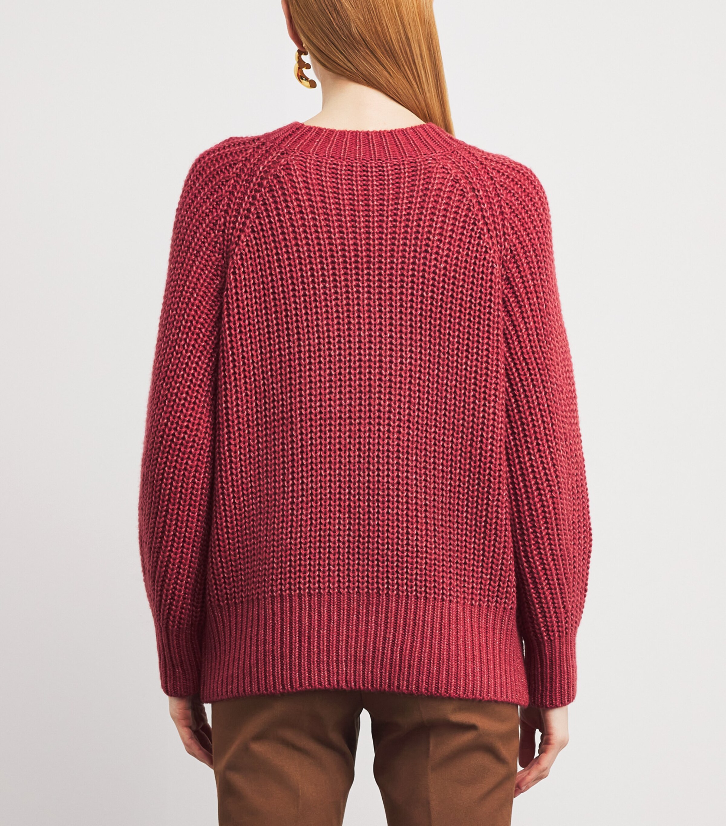 Joseph Womens Wool-Cashmere-Silk Plamer Sweater Mulberry Image 4