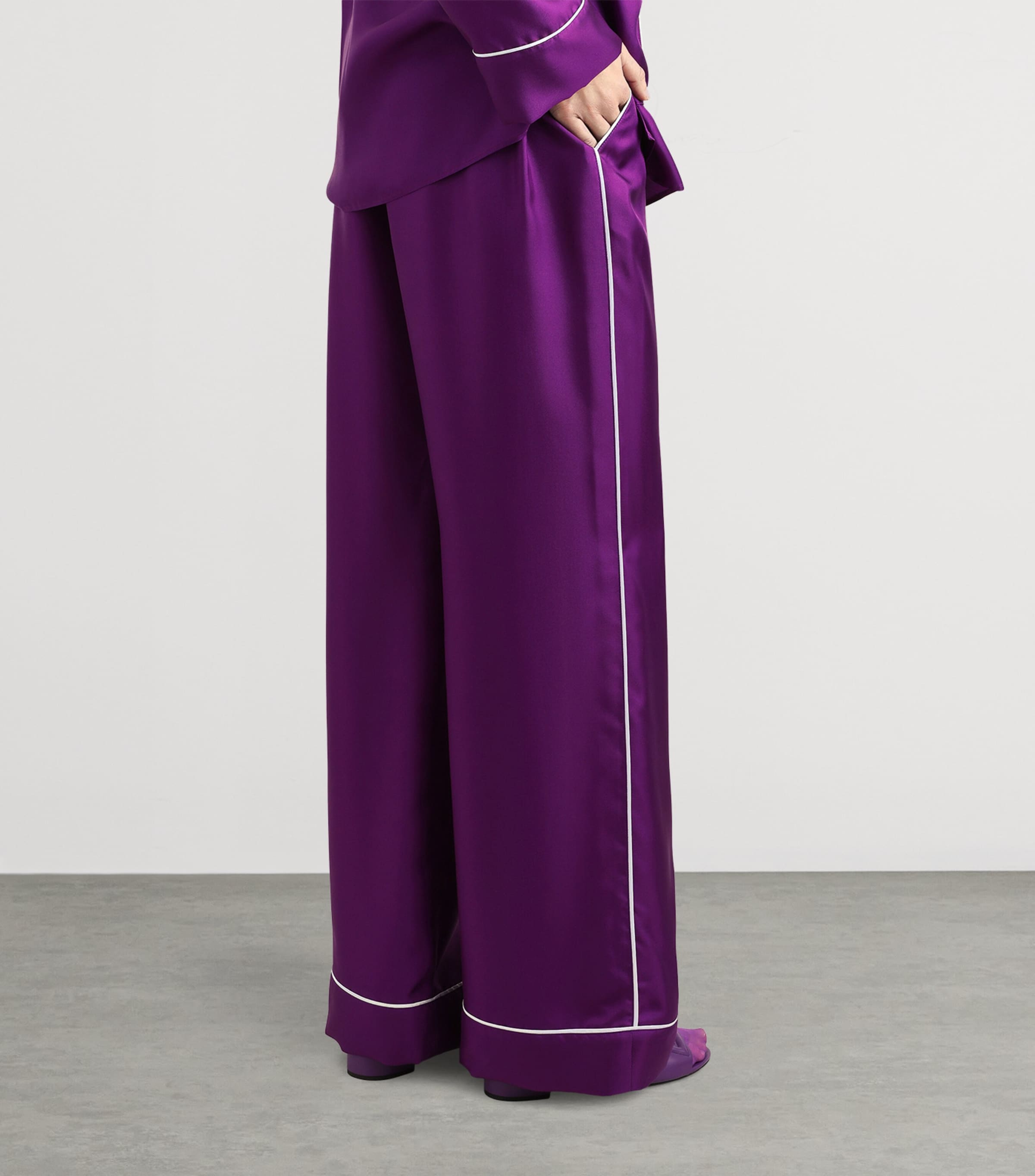 Silk Trousers F0571-PURPLE Image 5