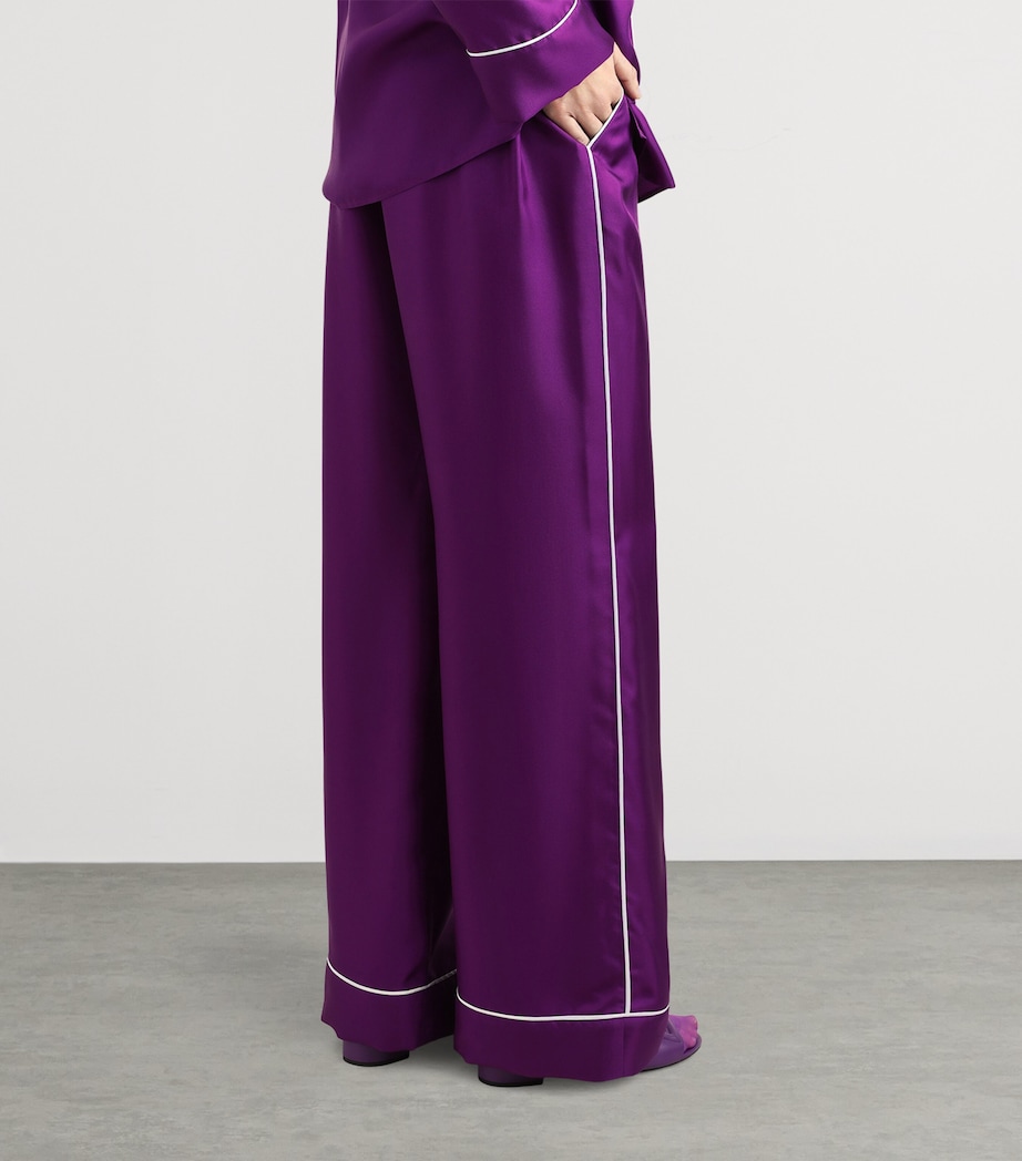 Silk Trousers F0571-PURPLE Image 5