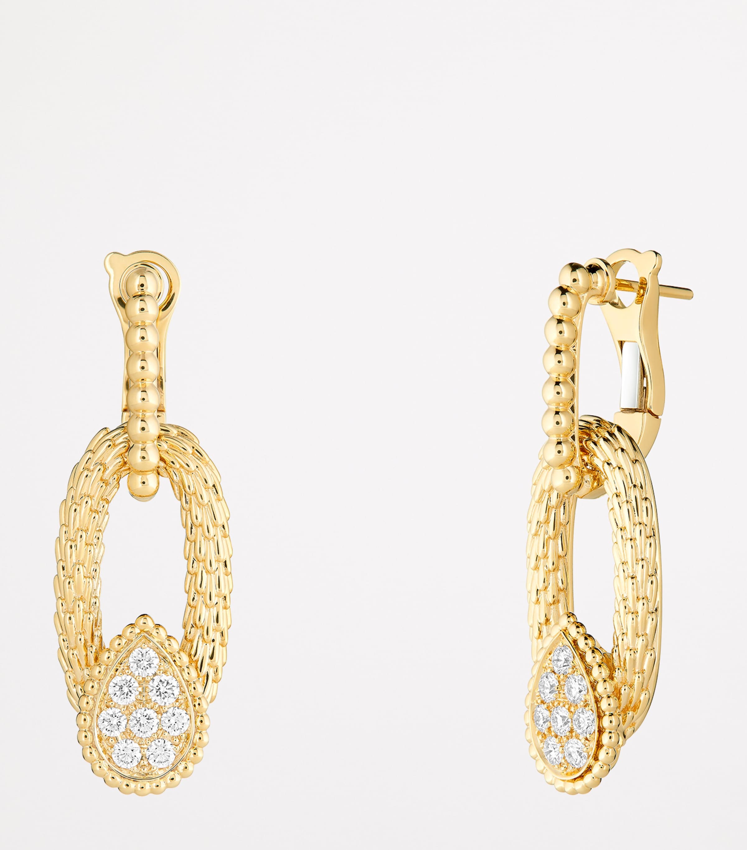 Yellow Gold and Diamond Serpent Bohème Vintage Drop Earrings YELLOW GOLD Image 2