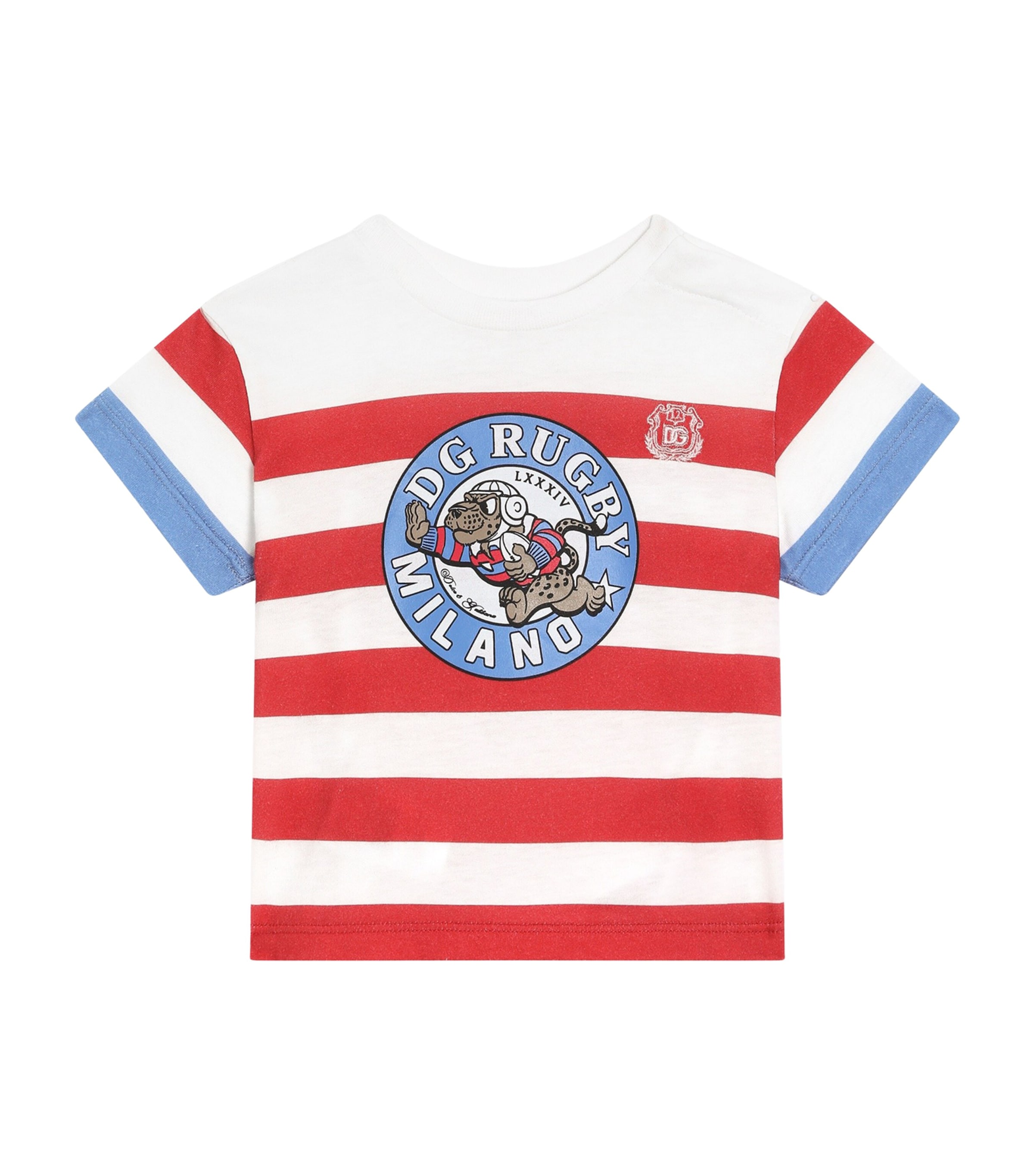 Dolce&Gabbana Kids Cotton Graphic T-Shirt (3-30 Months) Righe Bco/ross Image 1