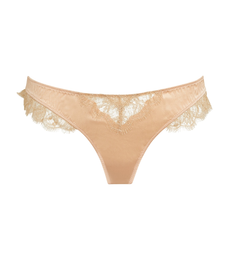 Lace Insert Thong CHAMPAGNE Image 1