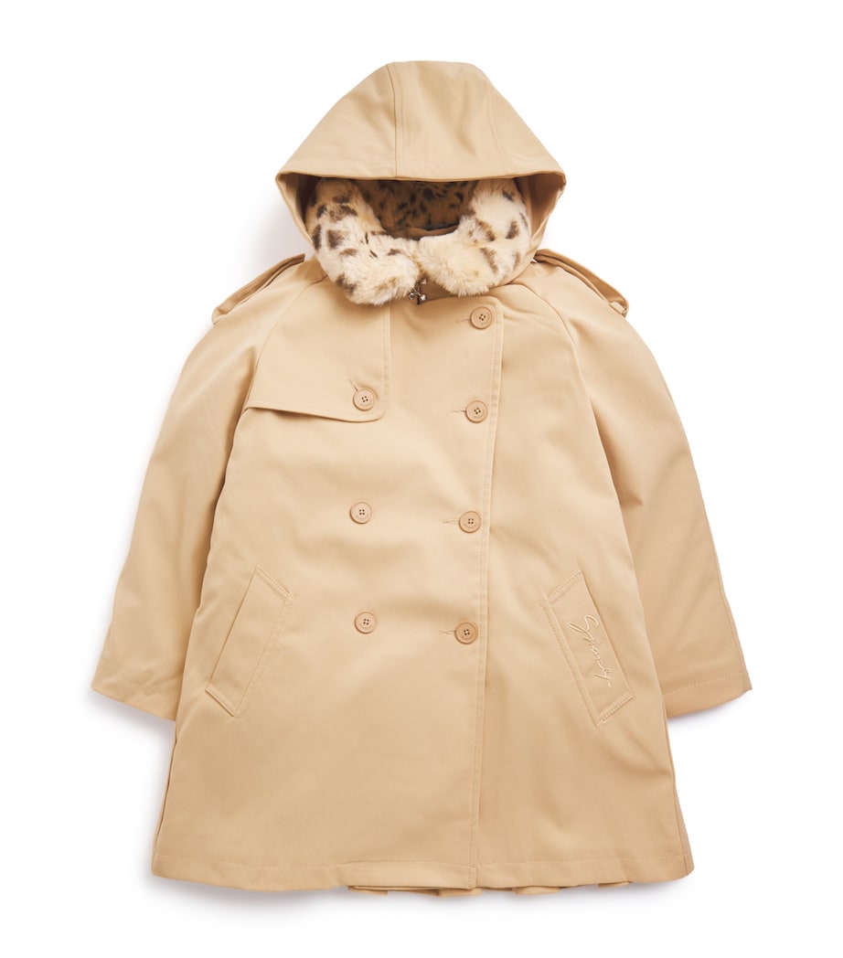 Faux Fur-Collar Trench Coat (5-12 Years) SAND Image 1