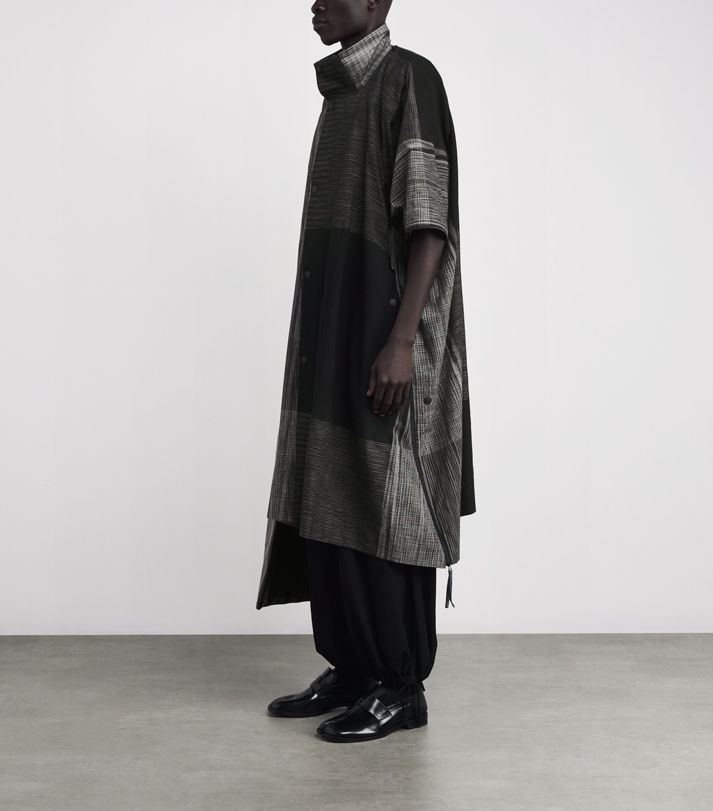 IM MEN Mens Kasuri Coat Black Image 2