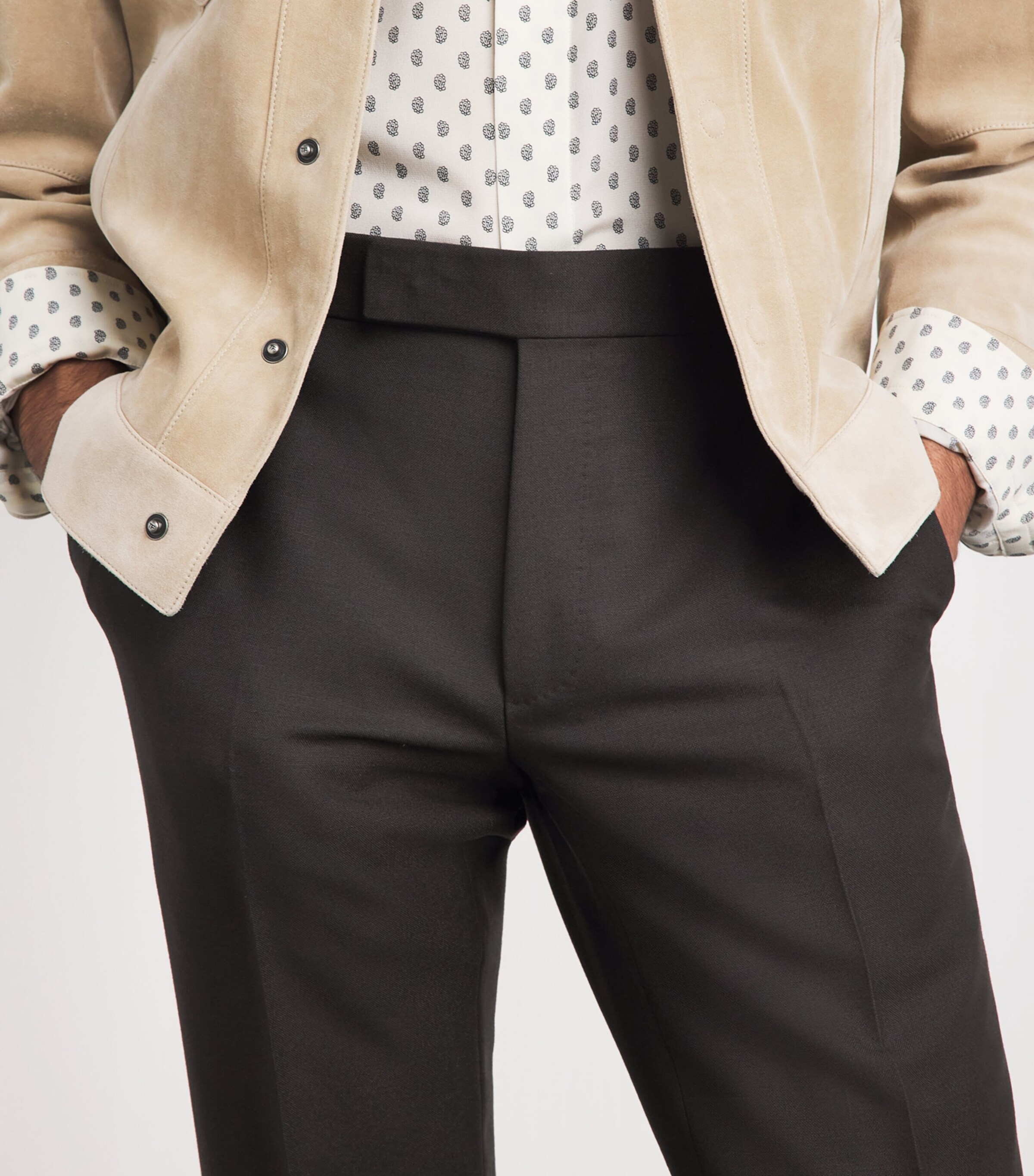 TOM FORD Mens Wool-Mohair Tailored Trousers Ecj Image 3