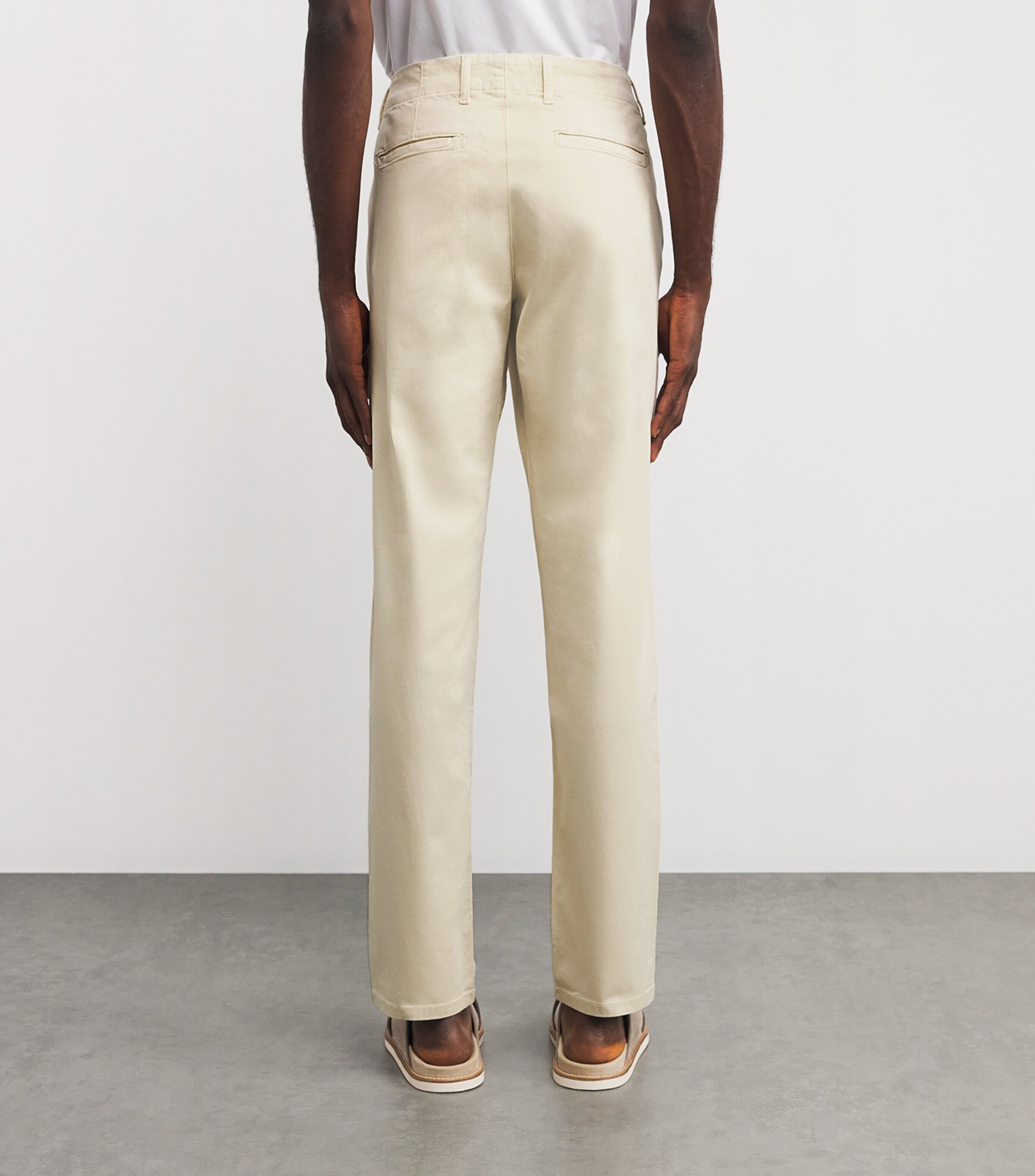 PAIGE Mens Cotton Danford Straight Chinos Cream Tusk Image 4
