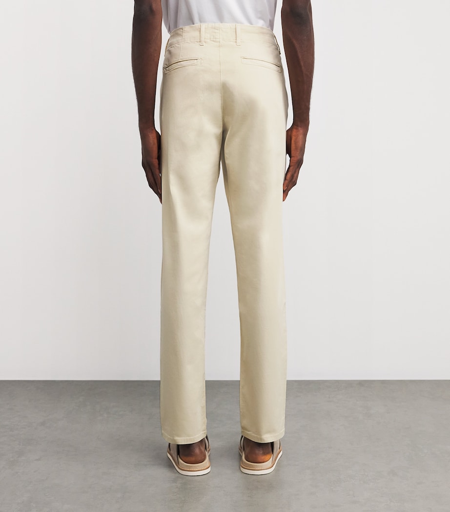 PAIGE Mens Cotton Danford Straight Chinos Cream Tusk Image 4