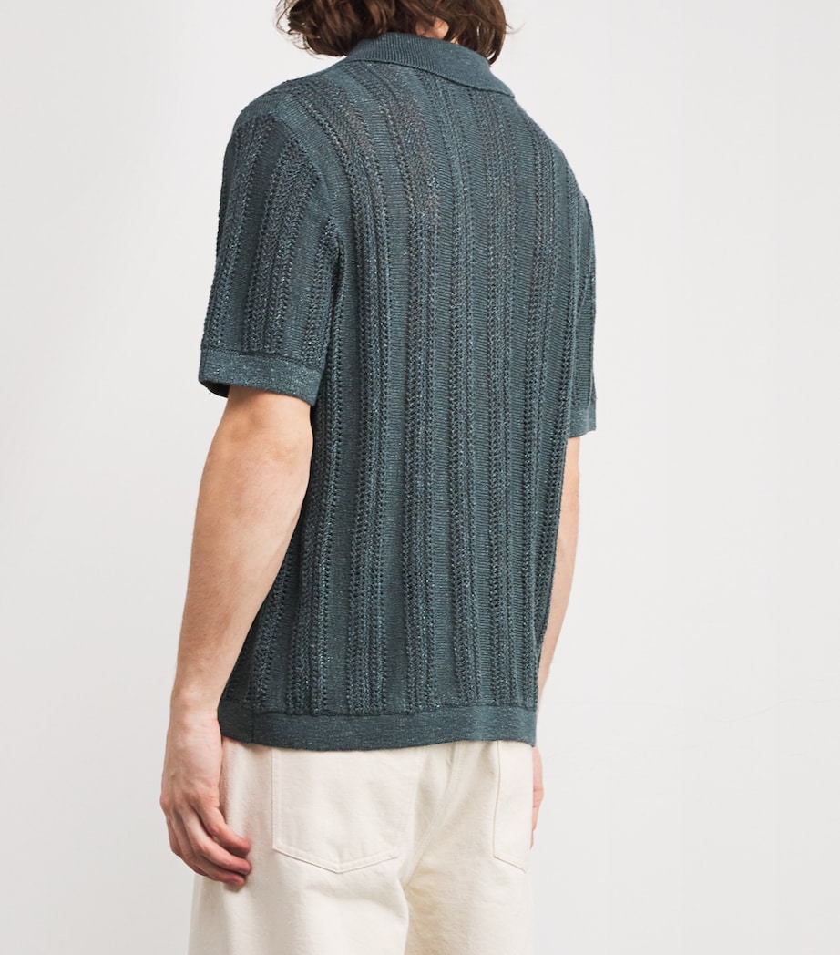 Crochet Cabana Shirt MARLIN TEAL-441MAT Image 4