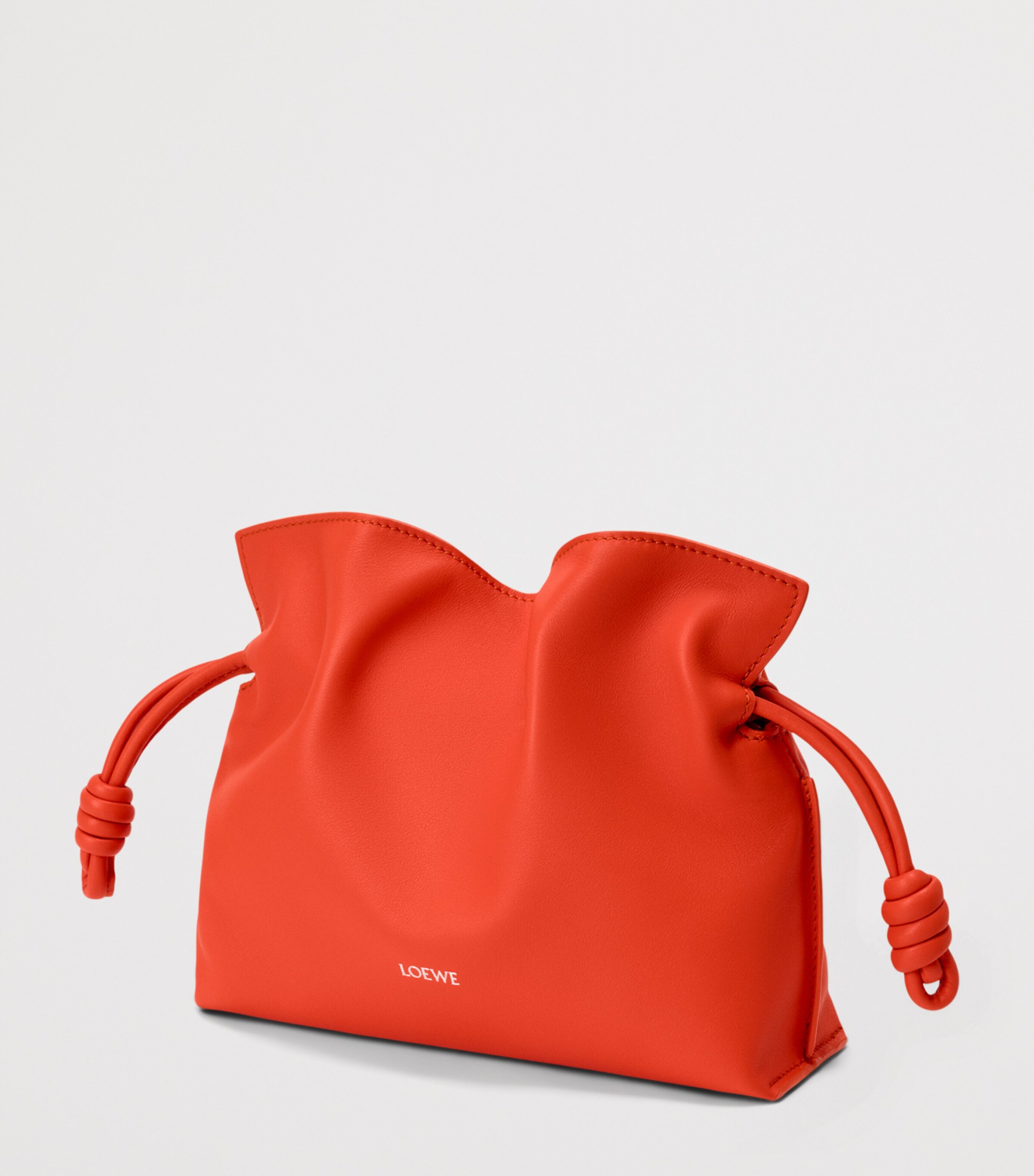 LOEWE Mini Leather Flamenco Clutch Bag Sunrise Orange Image 2