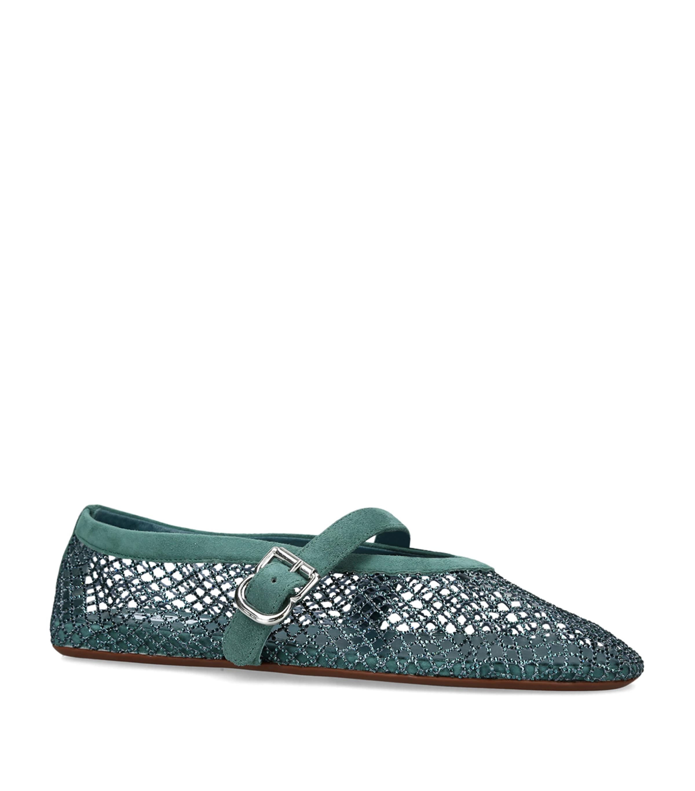 Alaïa Mesh Ballet Flats Teal Image 2