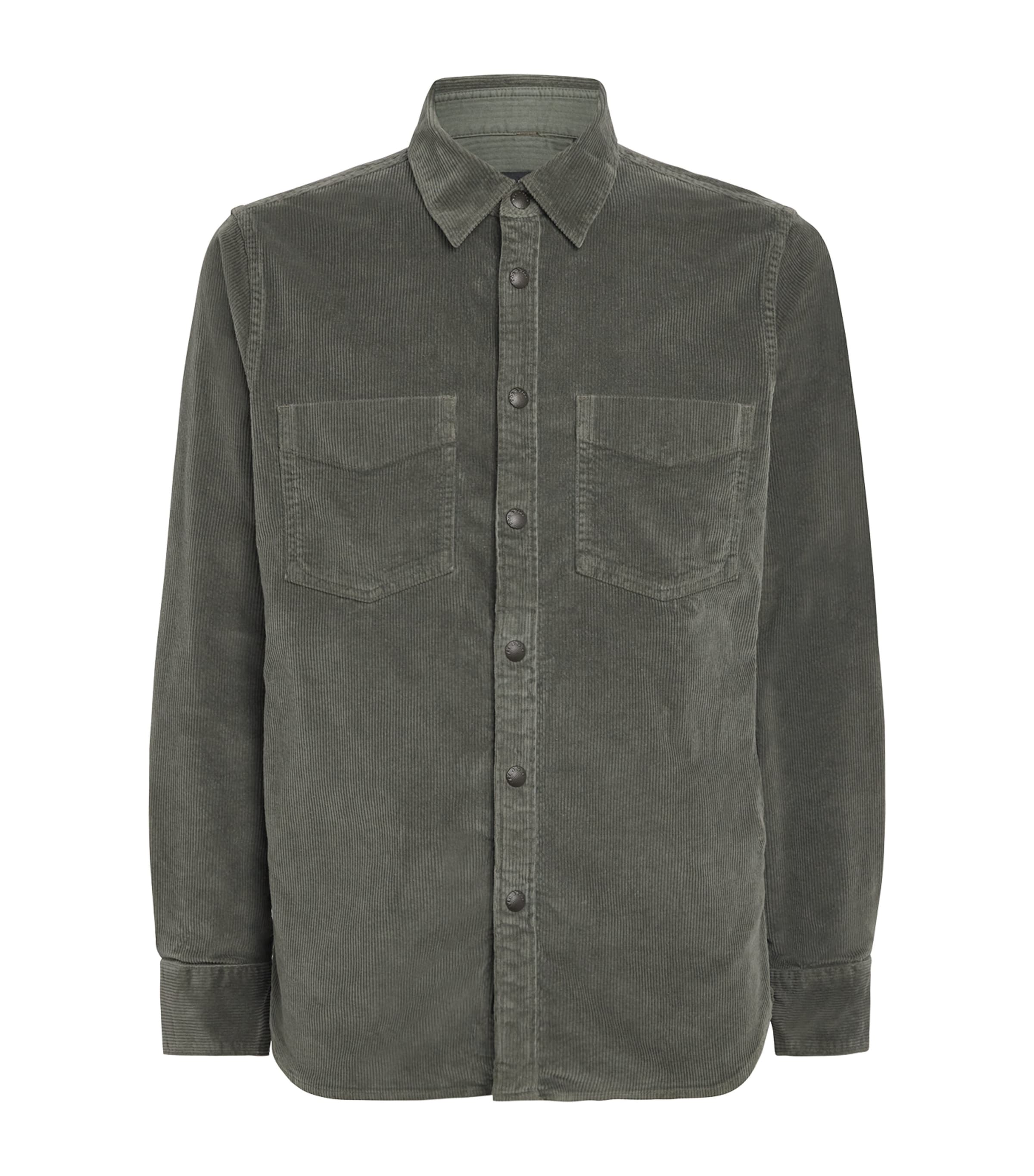 Stretch-Cotton Corduroy CPO Overshirt DKGRN Image 1