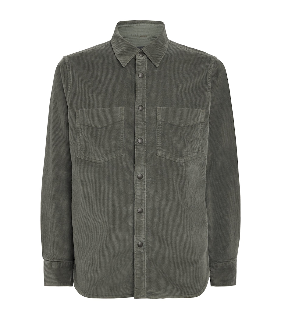 Stretch-Cotton Corduroy CPO Overshirt DKGRN Image 1
