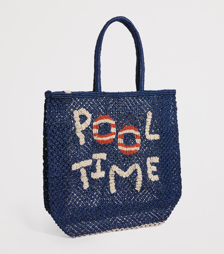 Jute Barry Pool Time Tote Bag INDIGO Image 3