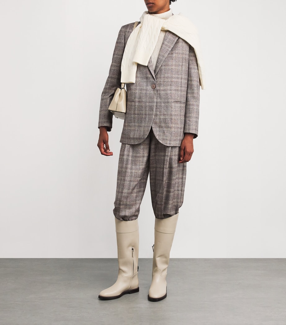 Wool-Blend Single-Breasted Blazer 708 GREY/LILAC Image 2