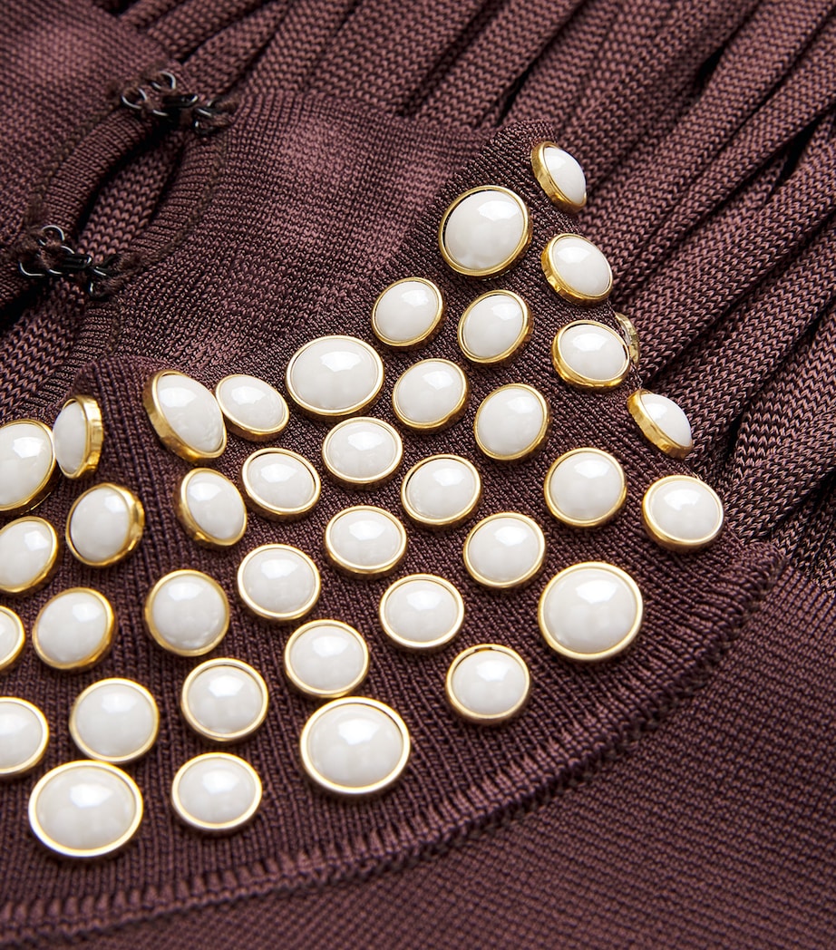 Embellished Fringe Midi Dress BROWN Image 5