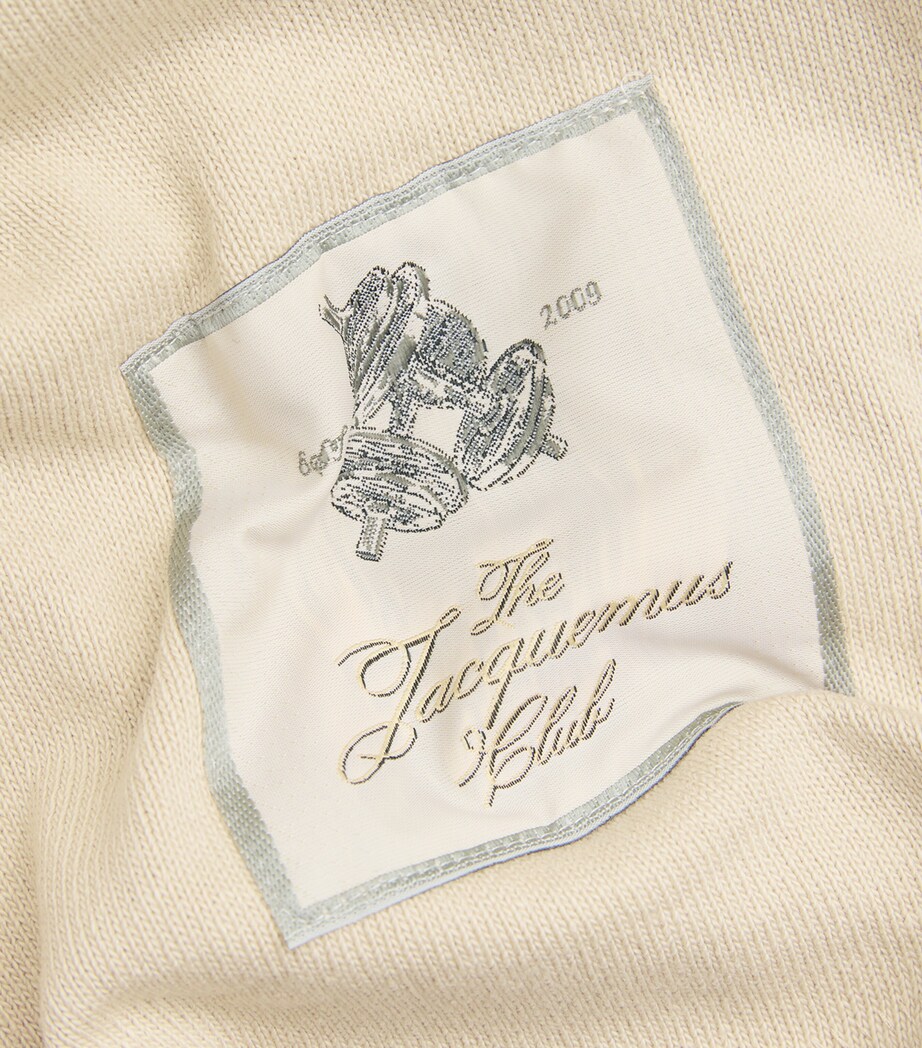 Jacquemus Mens Cotton Cropped-Sleeve Shirt Beige Image 5