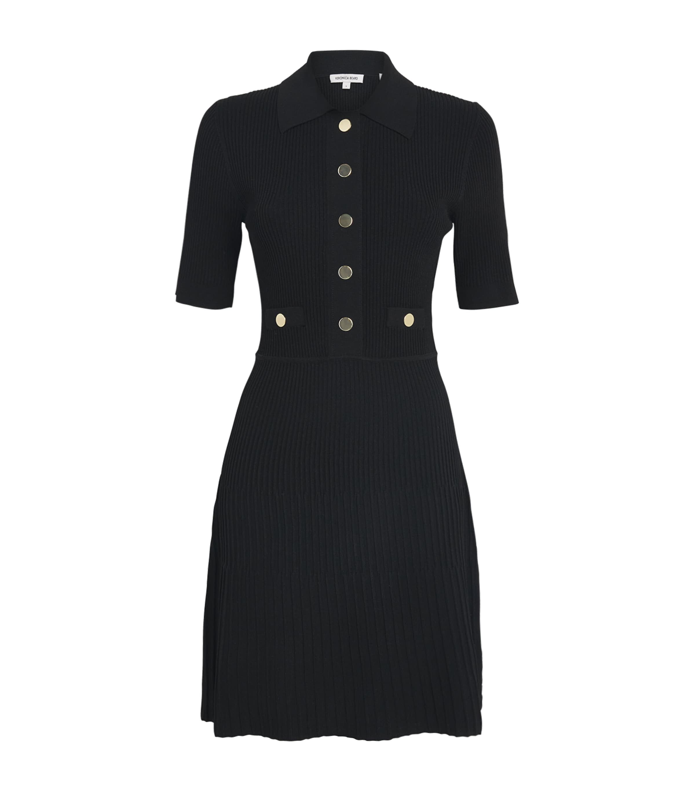 Veronica Beard Womens Knit Lauper Mini Dress Black Image 1