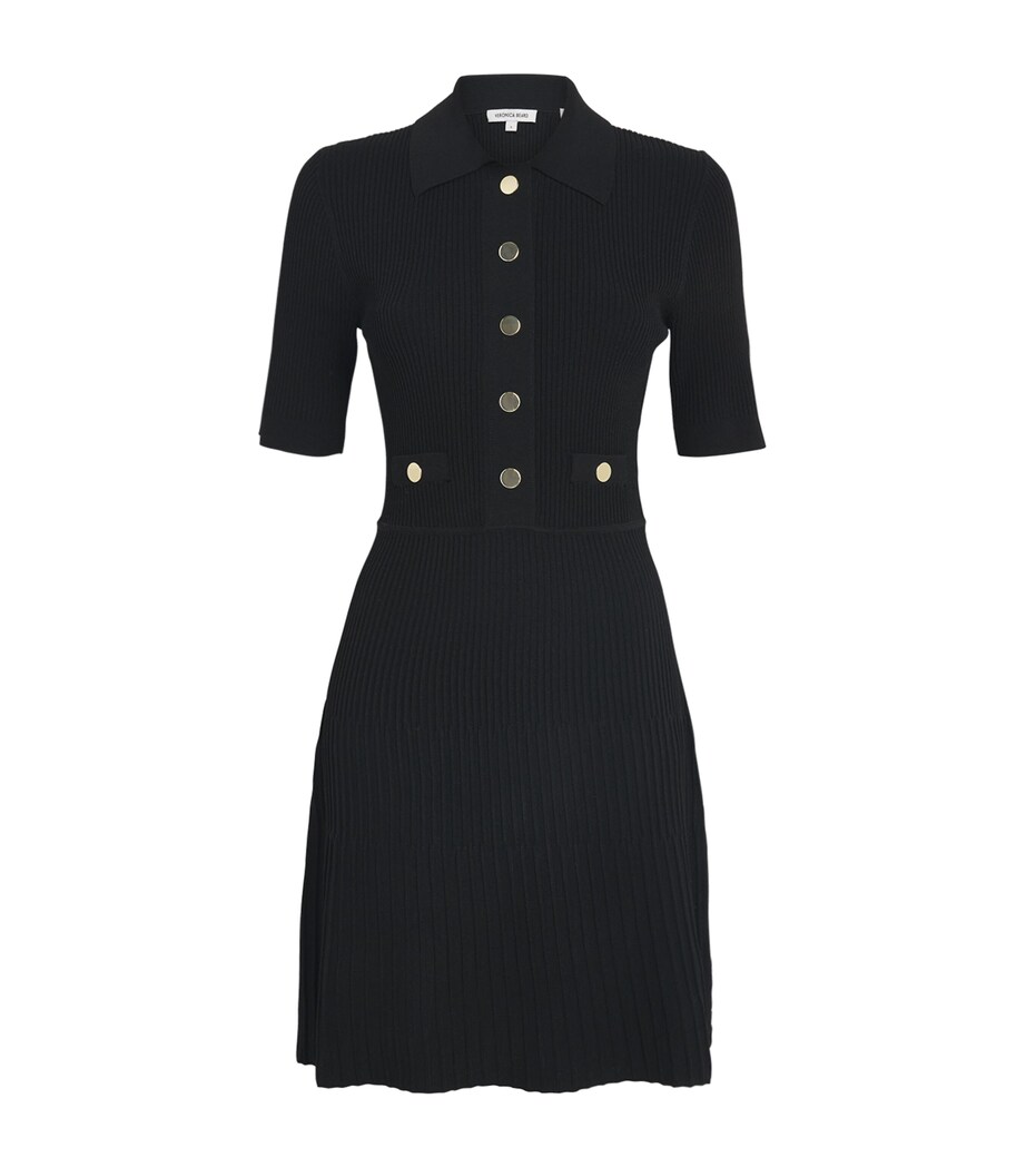 Veronica Beard Womens Knit Lauper Mini Dress Black Image 1