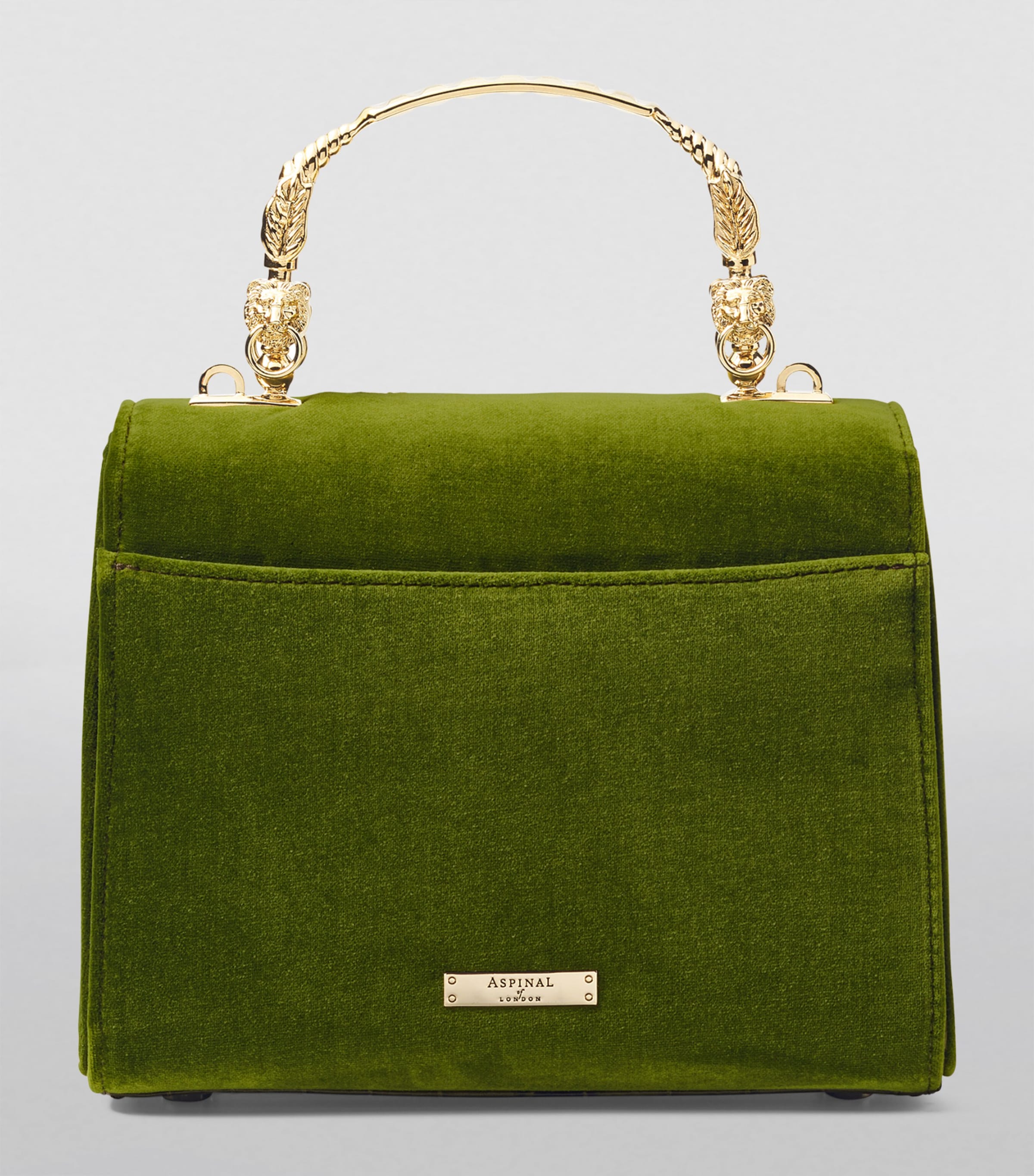 Midi Velvet Embroidered Mayfair Top-Handle Bag OLIVE Image 4