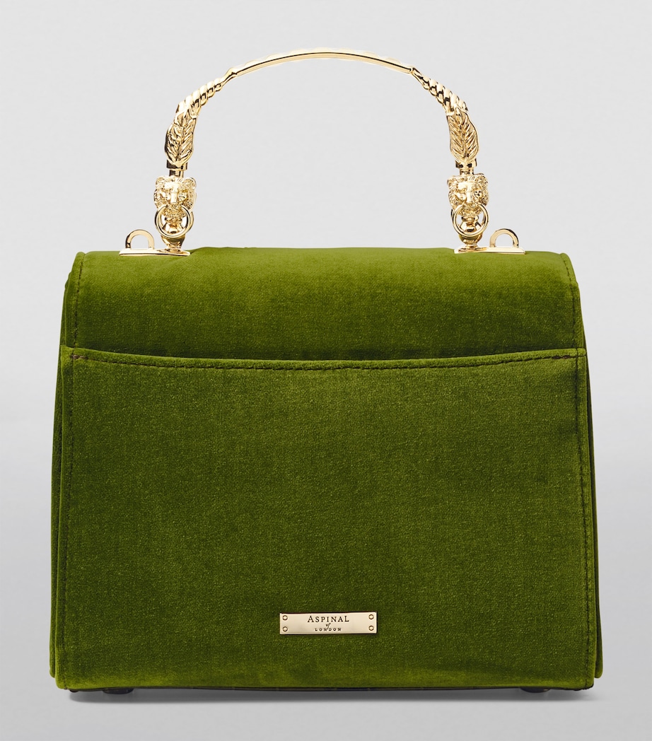 Midi Velvet Embroidered Mayfair Top-Handle Bag OLIVE Image 4
