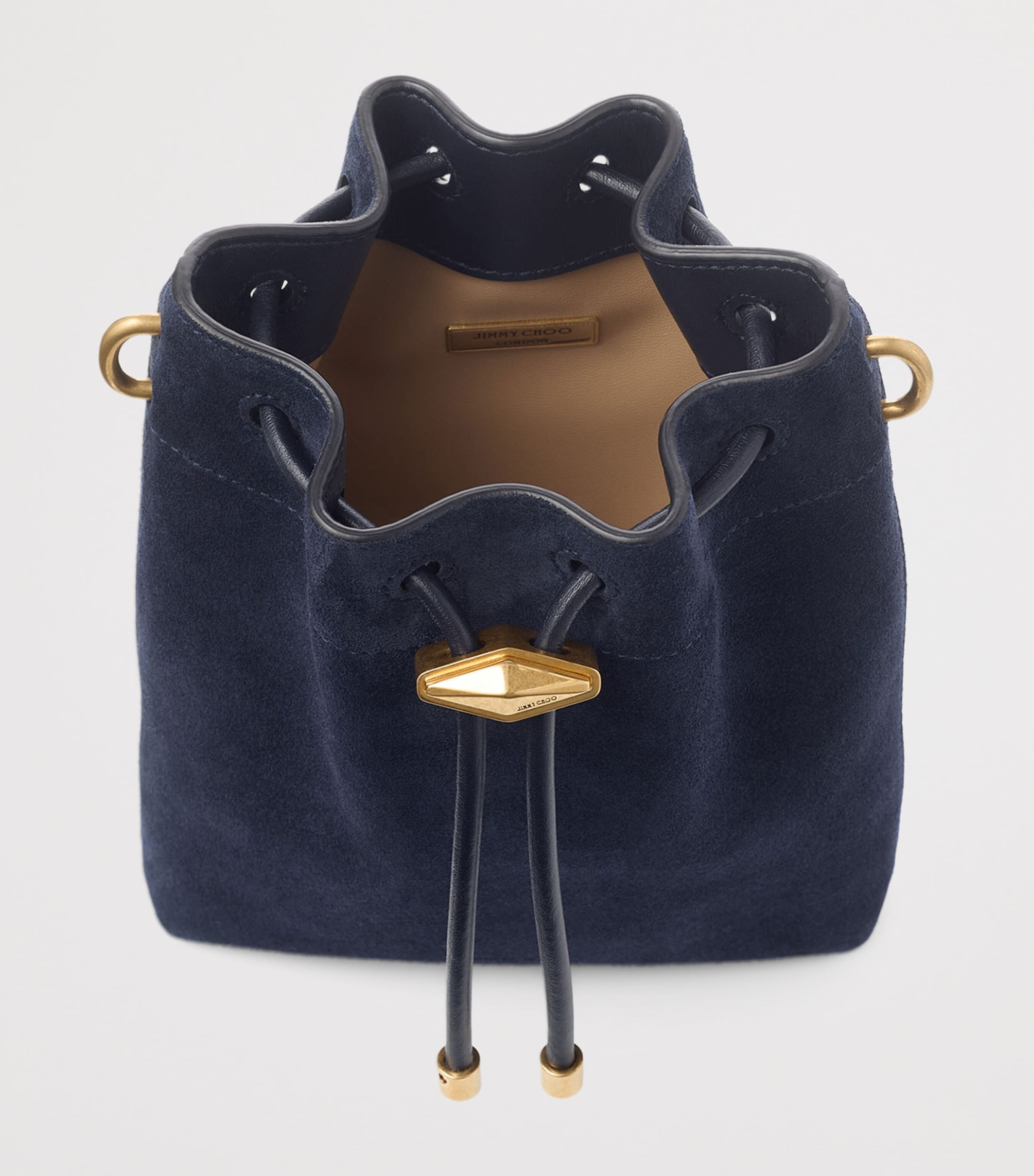 Suede Cinch Mini Bucket Bag MARINE/GOLD Image 4