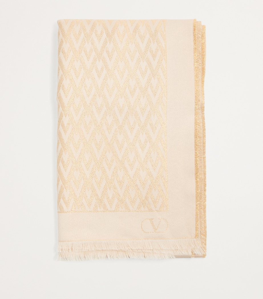 Silk-Blend Monogram Stole BSW Image 2