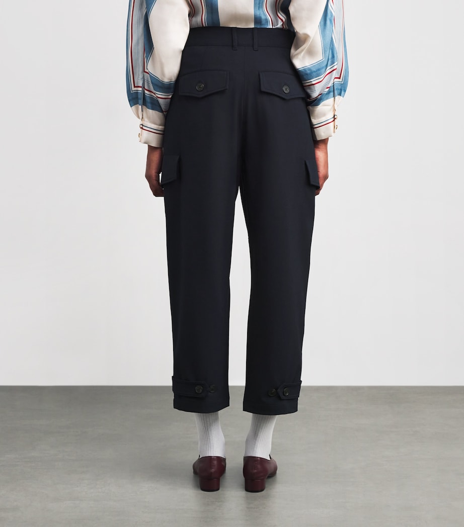 Tech Cropped Cargo Trousers NAVY Image 4