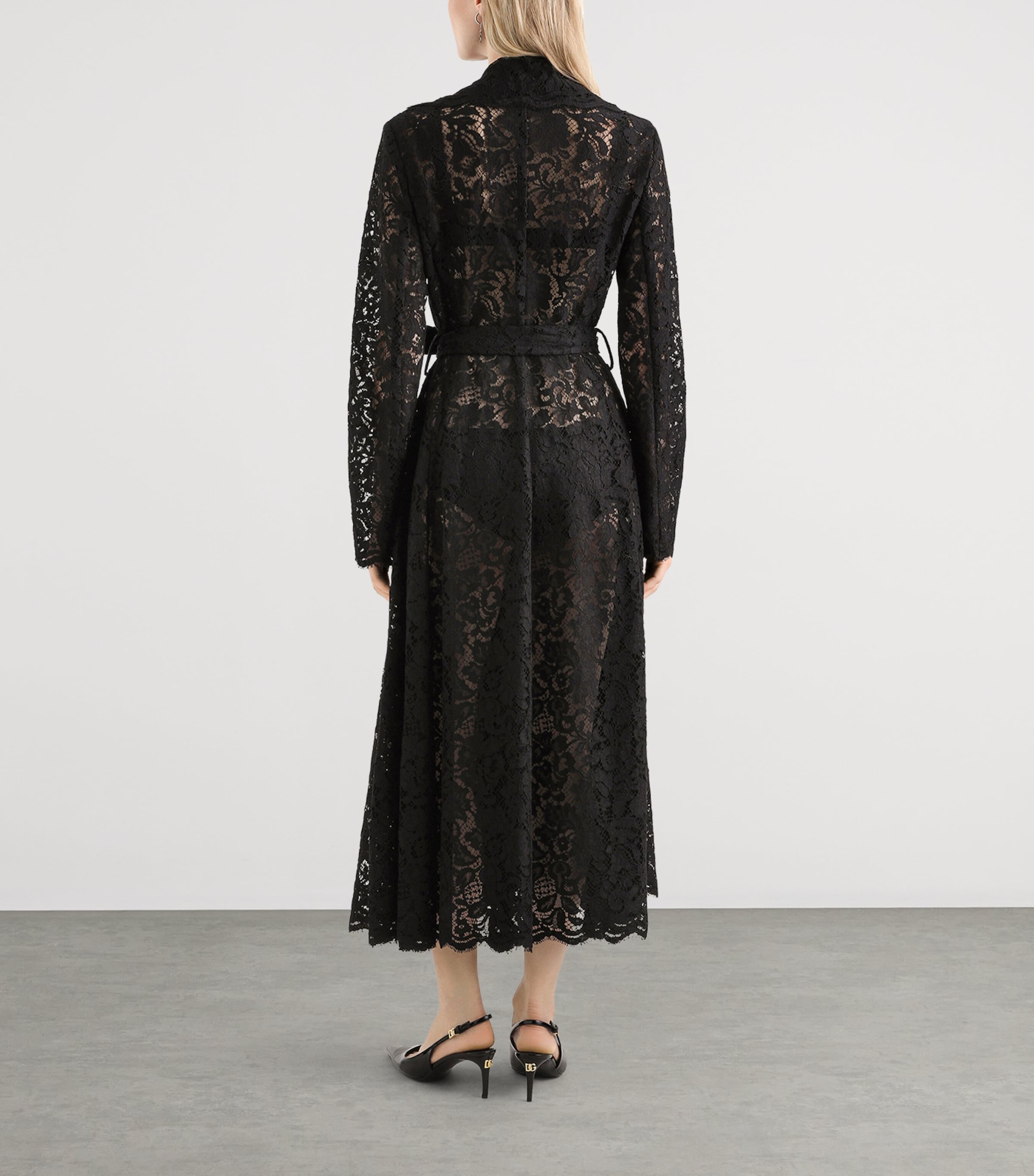 Dolce&Gabbana Womens Lace Wrap Coat Blac Image 3