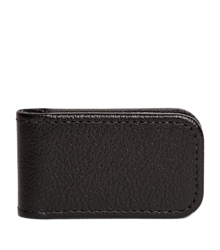 Leather Capra Money Clip BLACK Image 1