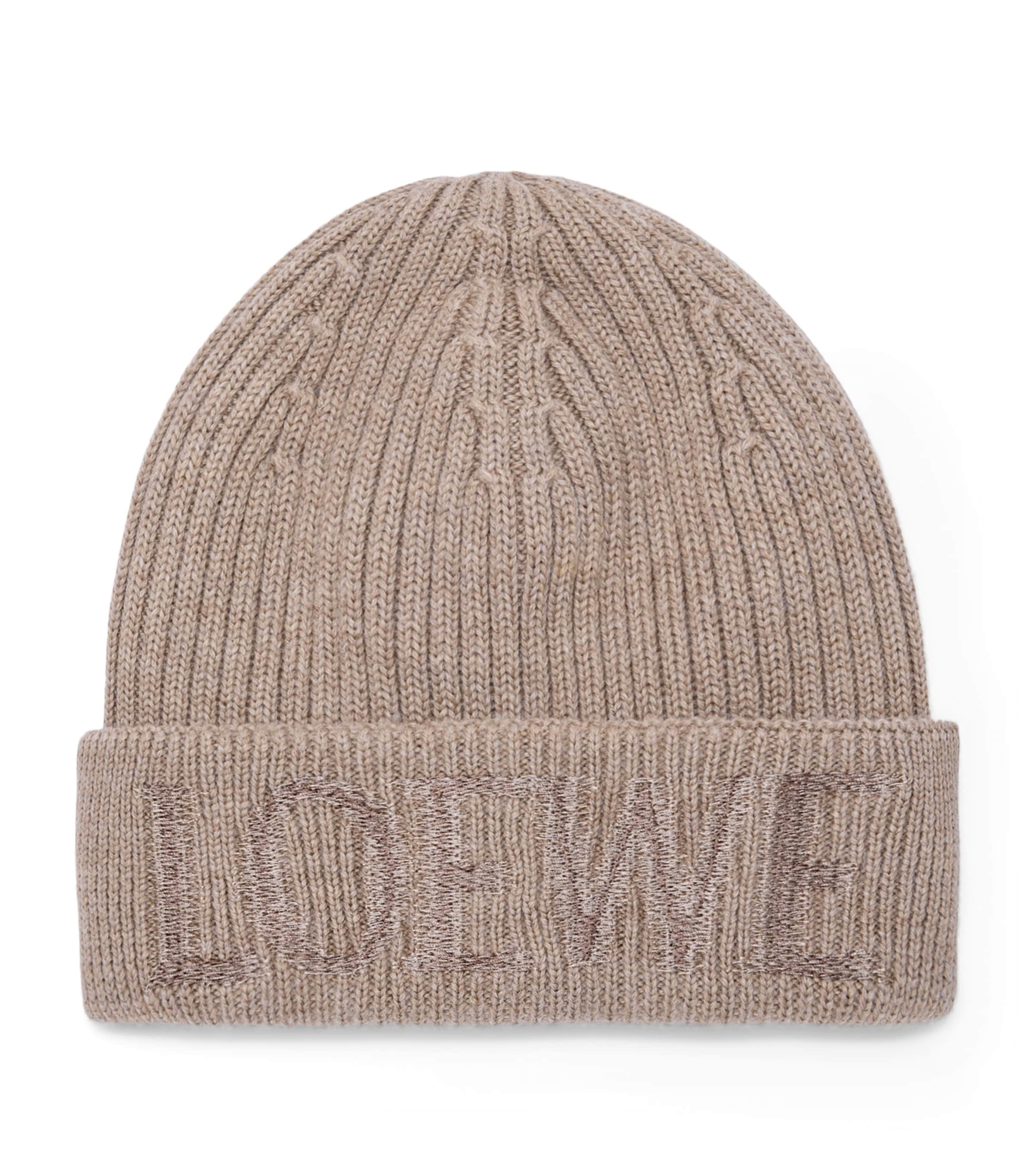 Wool Logo Beanie DARK BEIGE Image 1